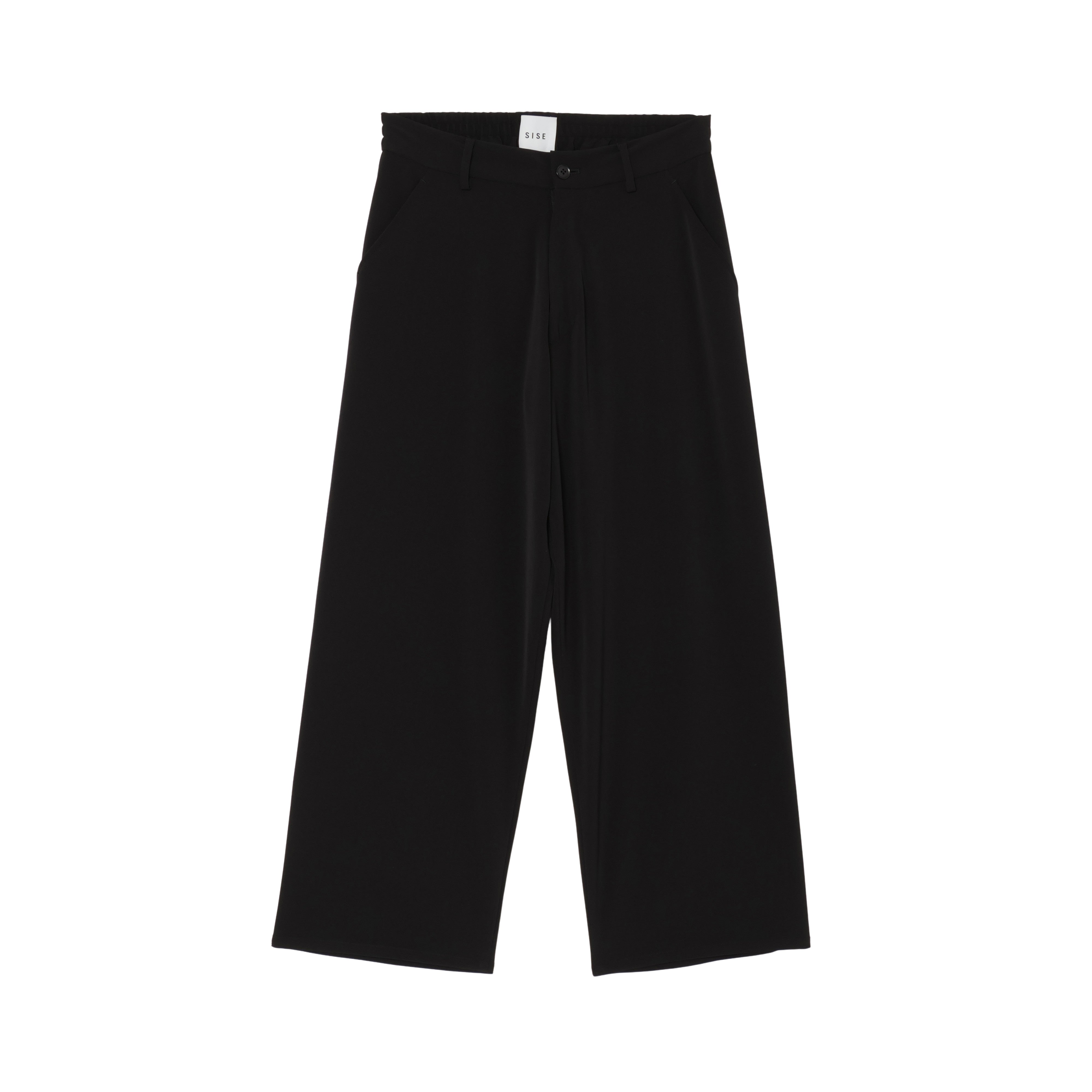 WIDE STRAIGHT PANTS (TWILL TWIMY) BLACK