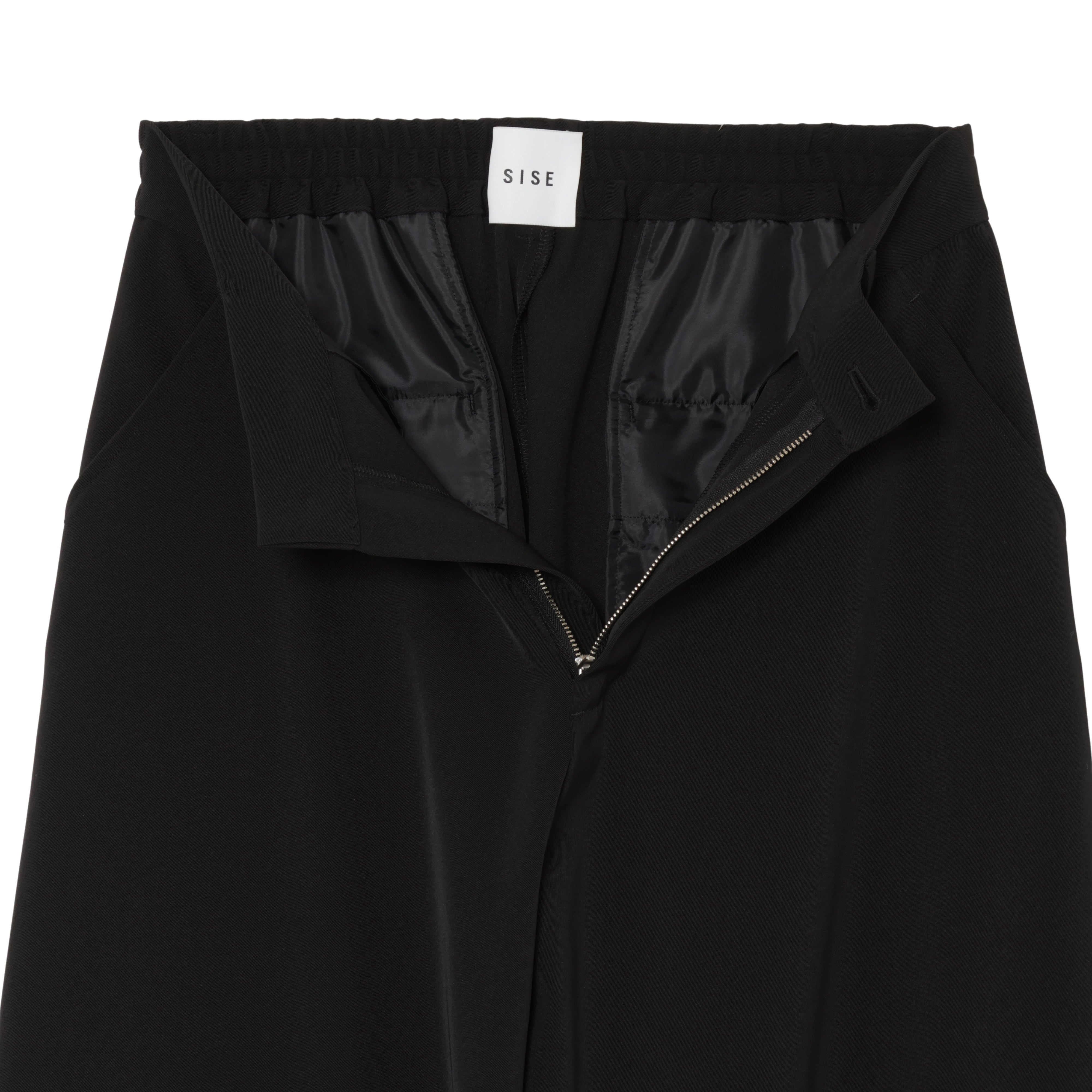WIDE STRAIGHT PANTS (TWILL TWIMY) BLACK