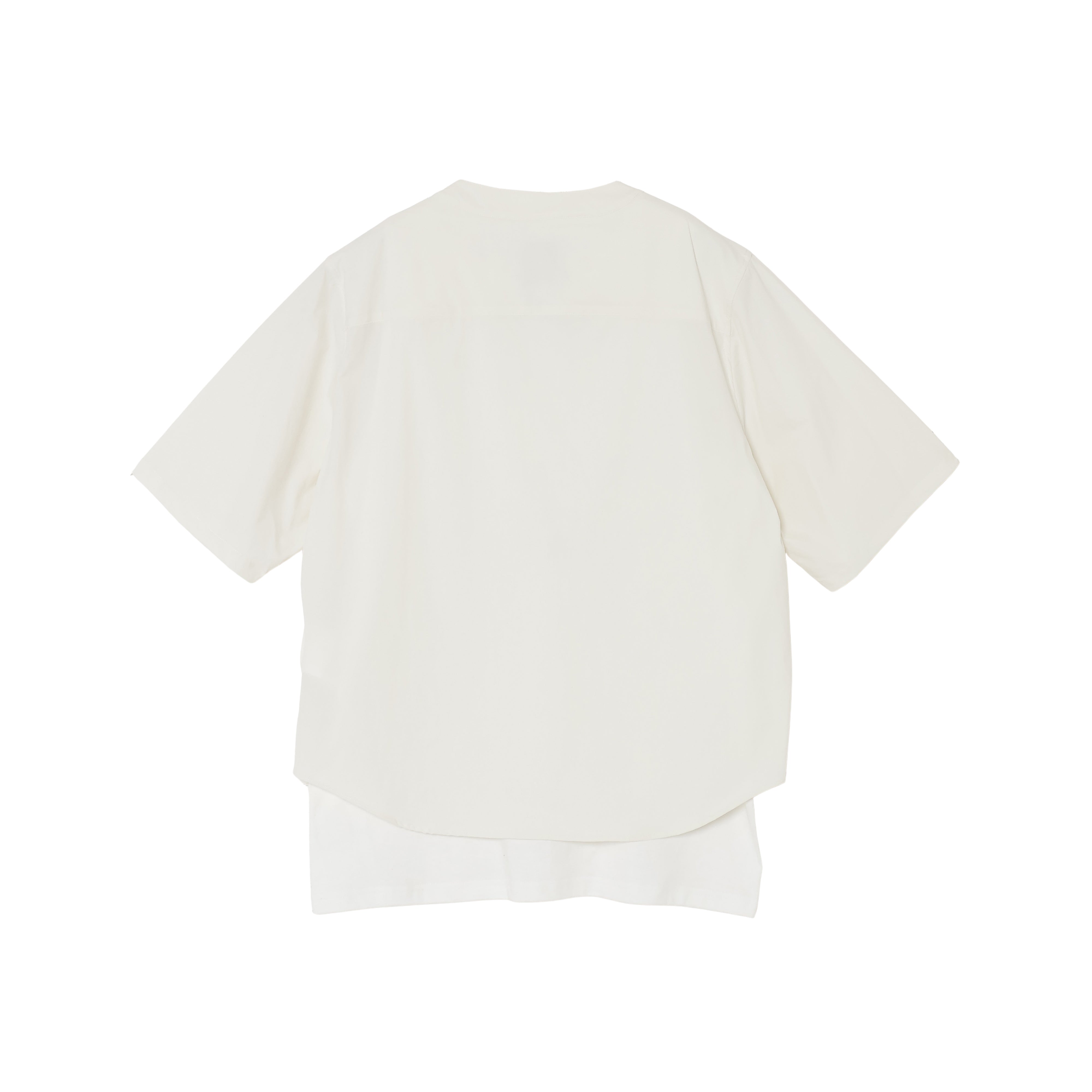 25SS NO COLLER HARF SLEEVES SHIRTS (WHITE)