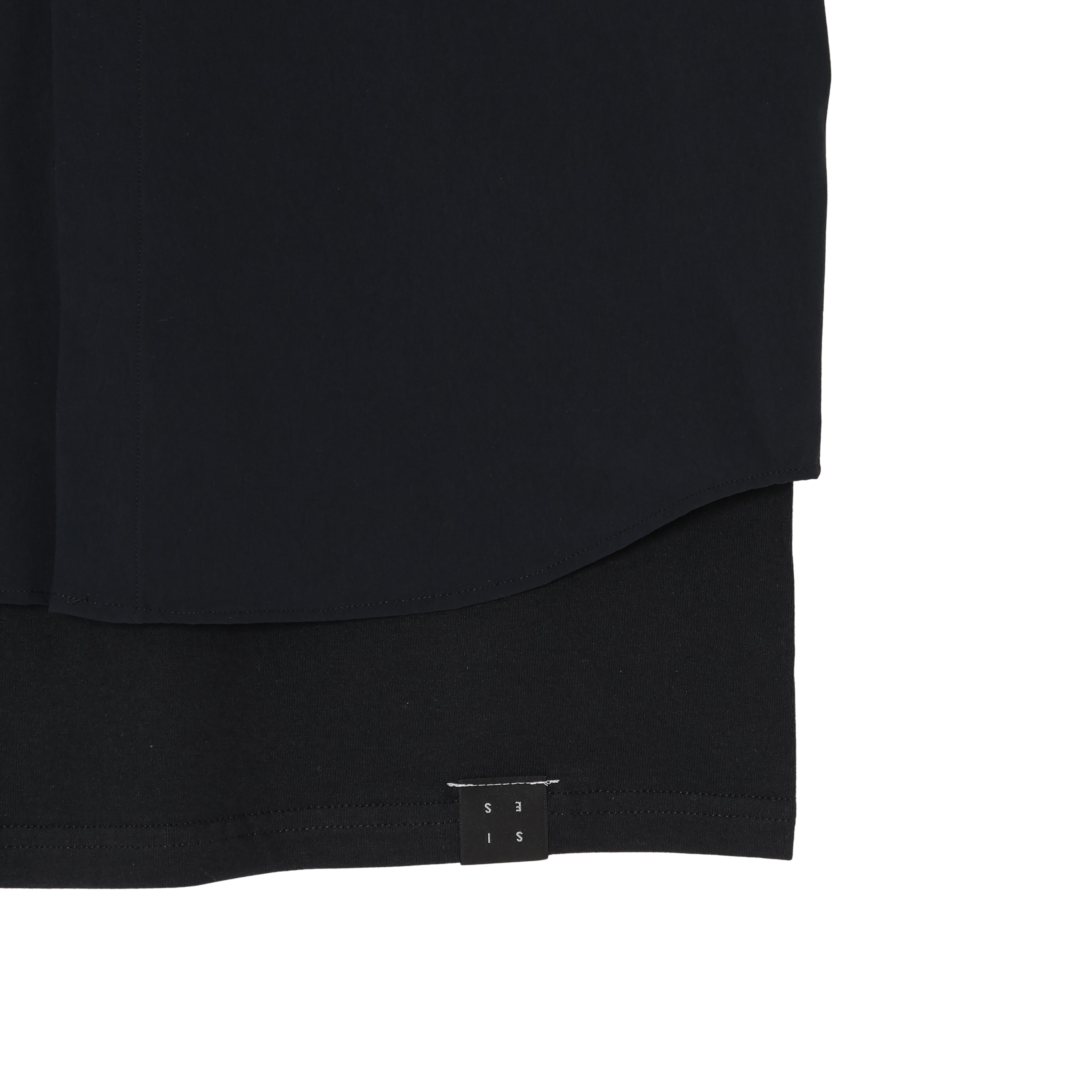 25SS NO COLLER HARF SLEEVES SHIRTS (BLACK)