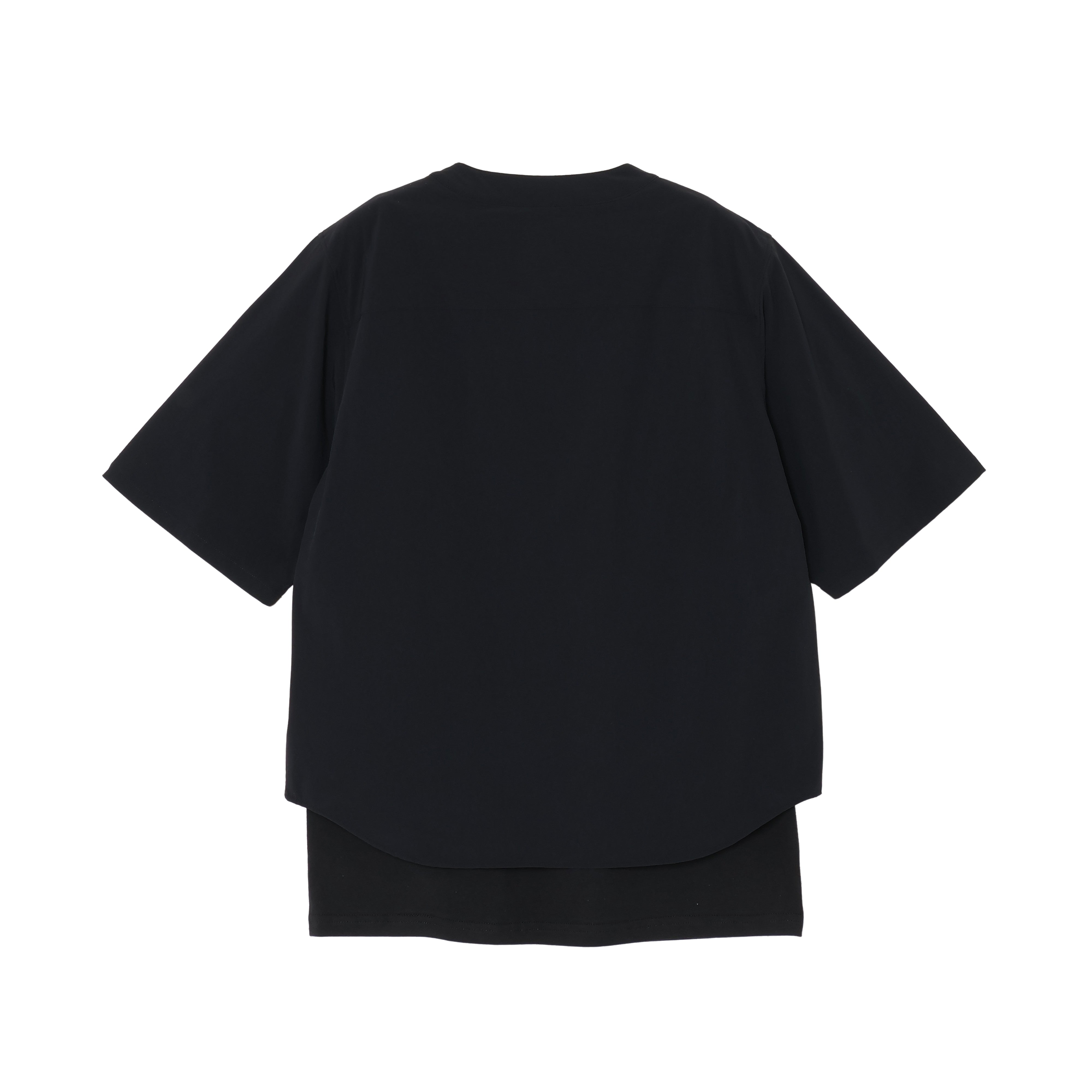 25SS NO COLLER HARF SLEEVES SHIRTS (BLACK)