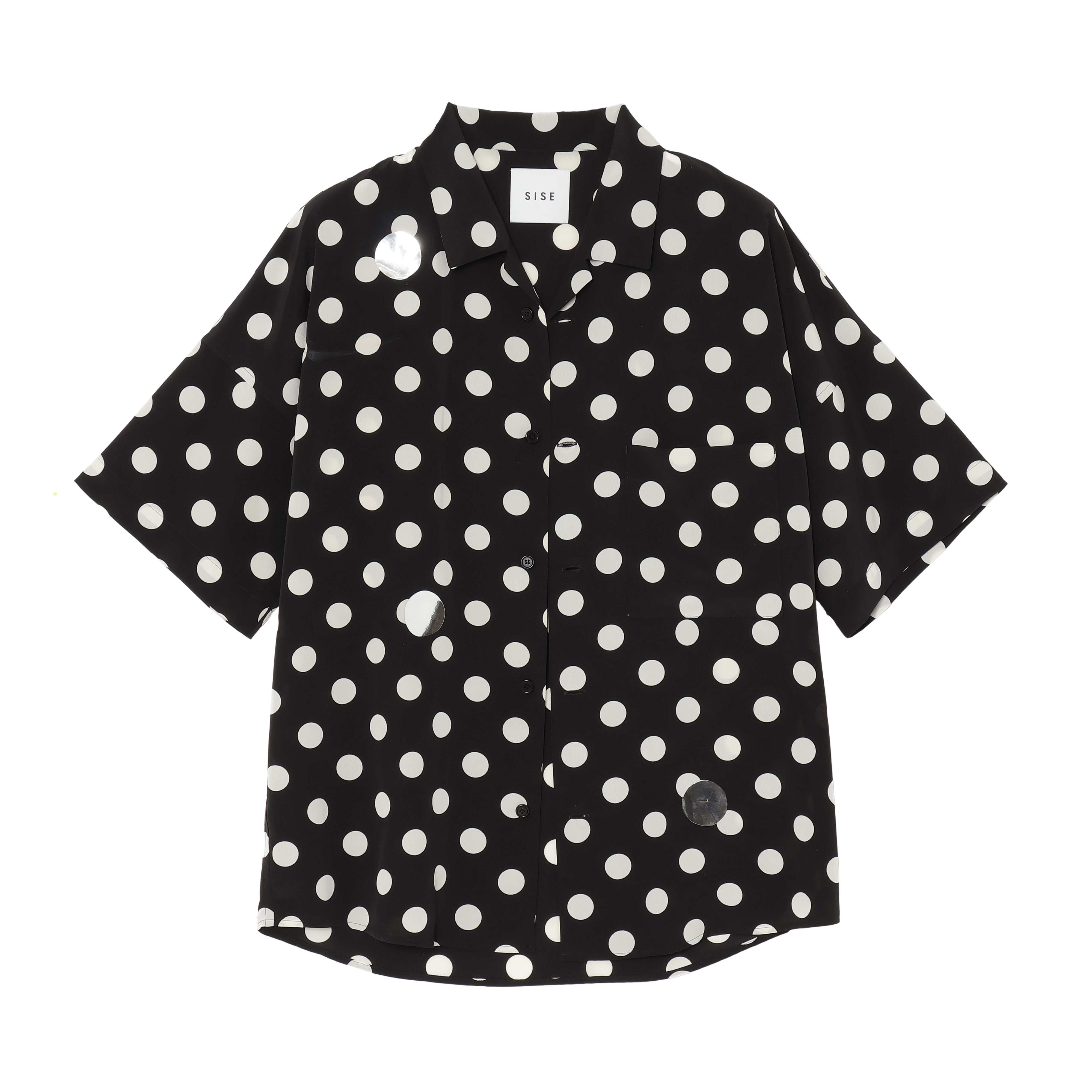 25SS DOTS FLY FRONT SHIRTS (BLACK)