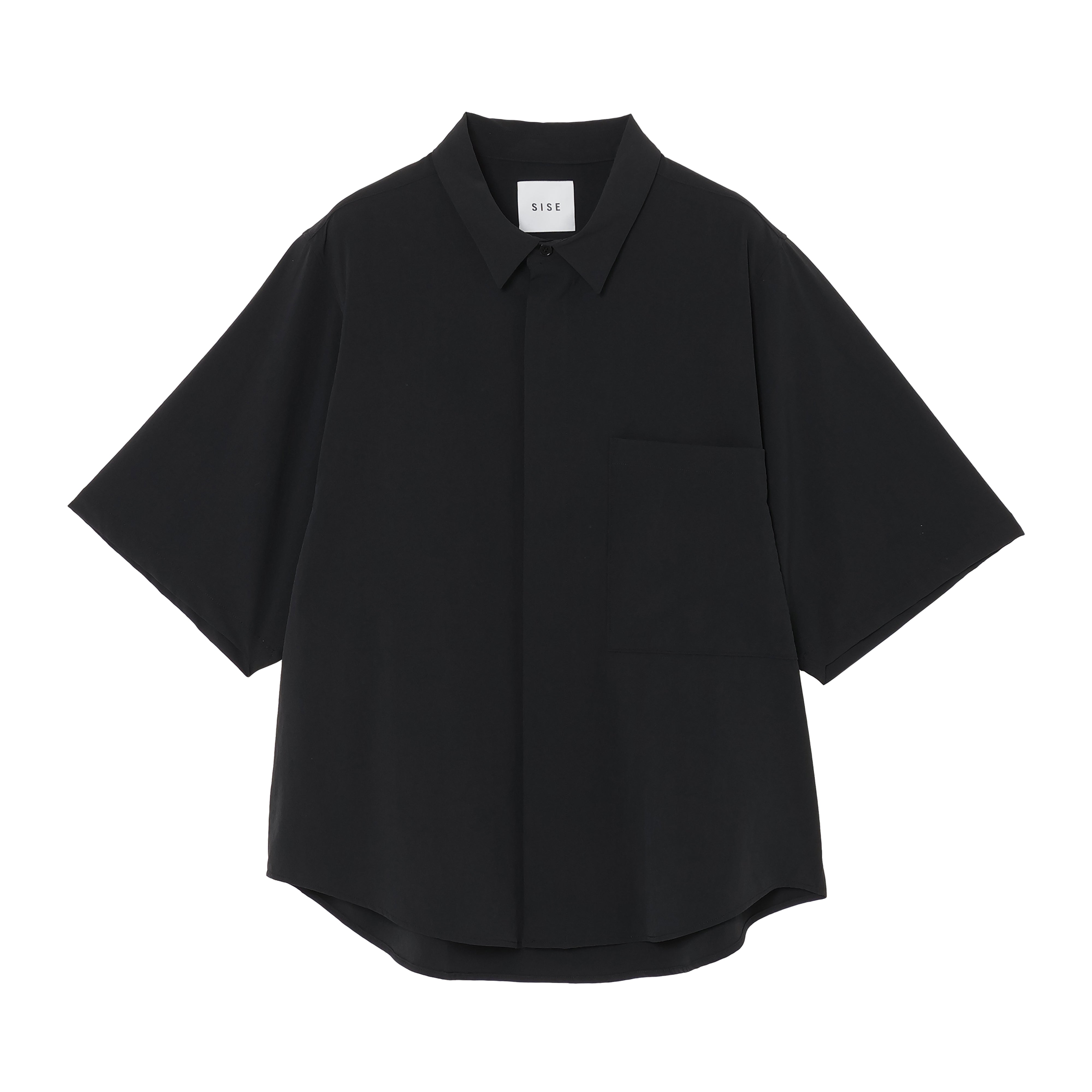 BIG POCKET SHORT SLEEVE SHIRTS(RECYCLING FAB.) BLACK