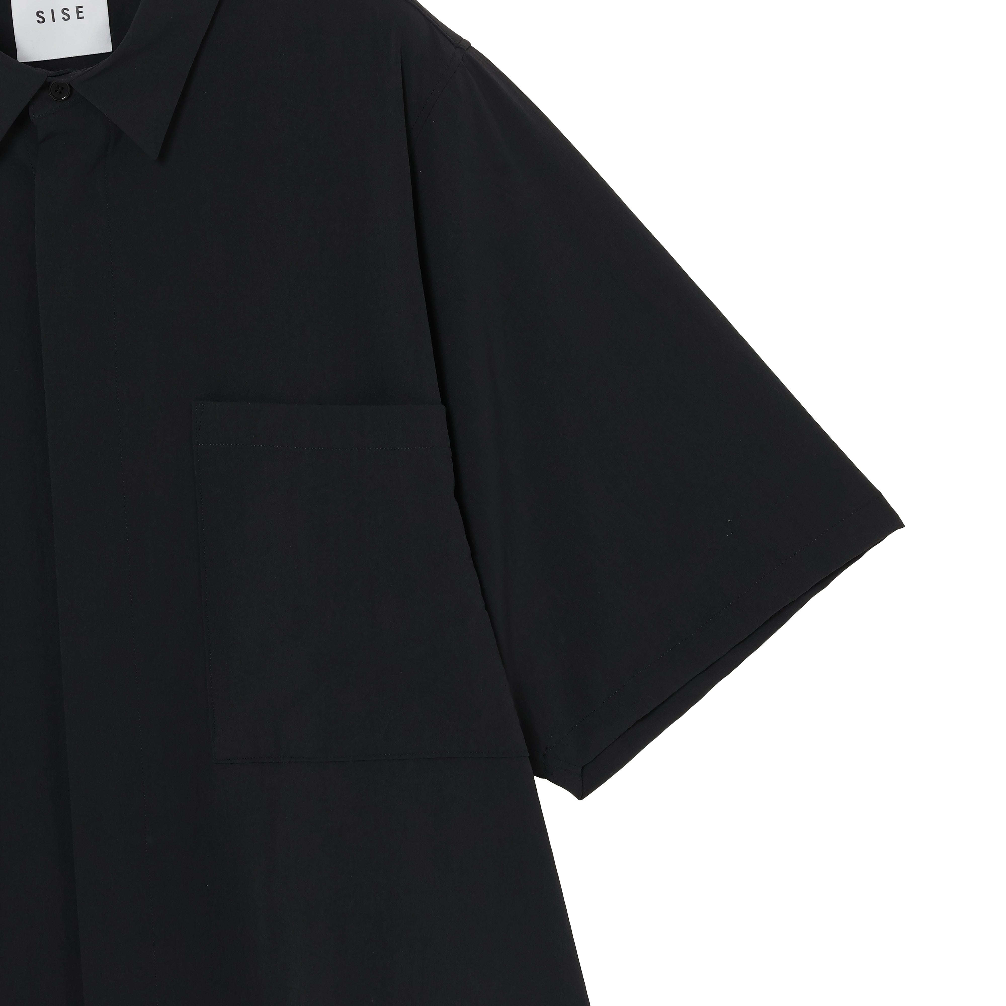 BIG POCKET SHORT SLEEVE SHIRTS(RECYCLING FAB.) BLACK