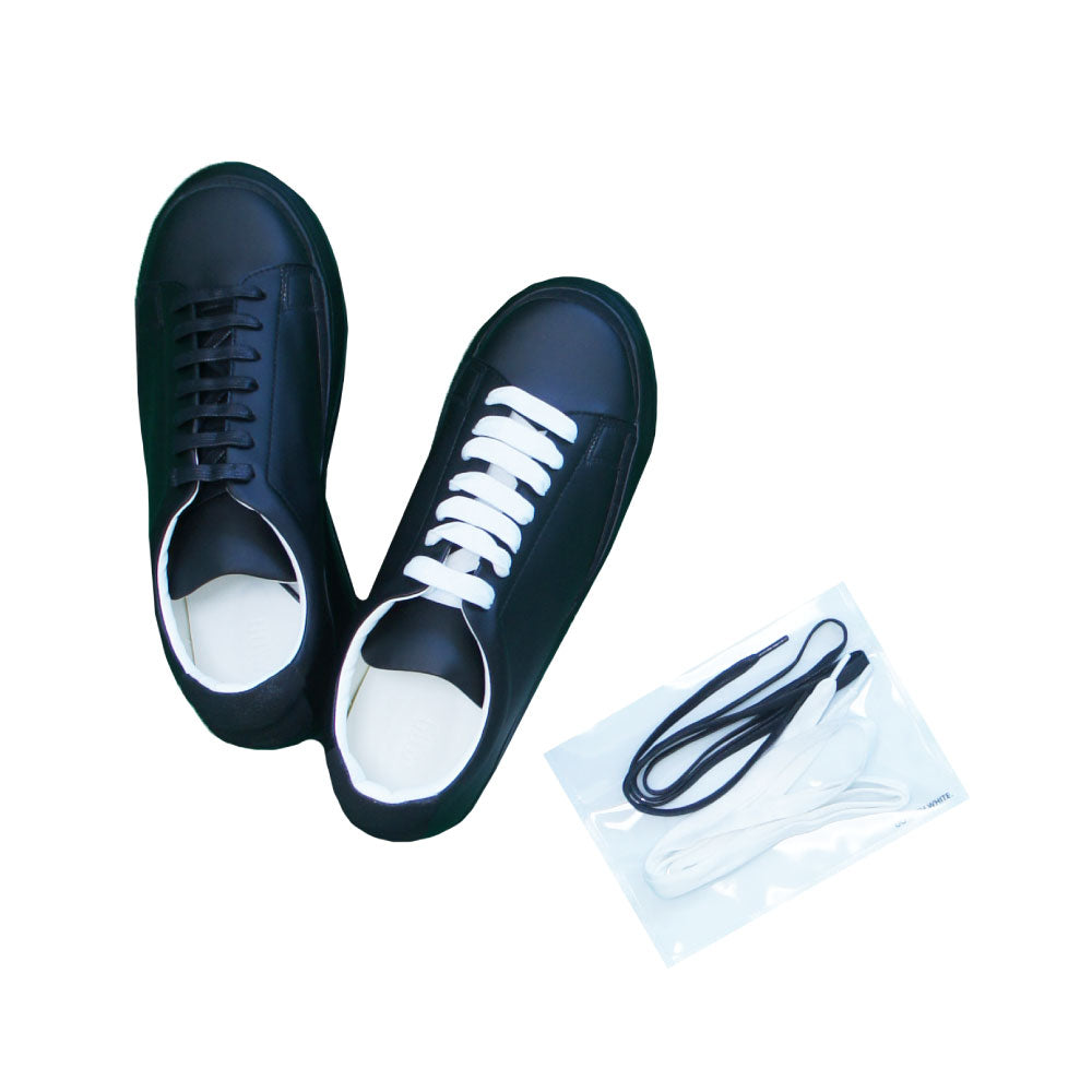 【GO WITH WHITE x SISE】 COLLABORATION WEDGE SOLE SNEAKER (BLACK)
