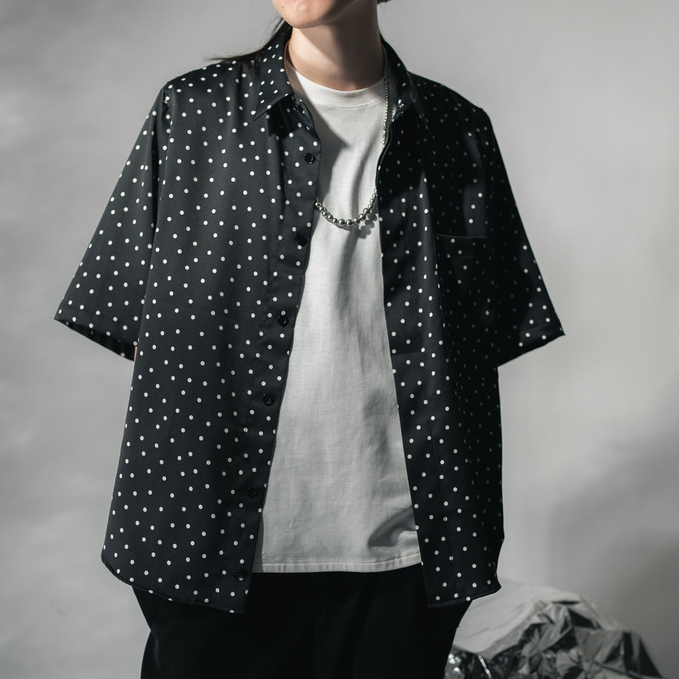 25SS DOTS BIG POCKET SHIRTS (BLACK)