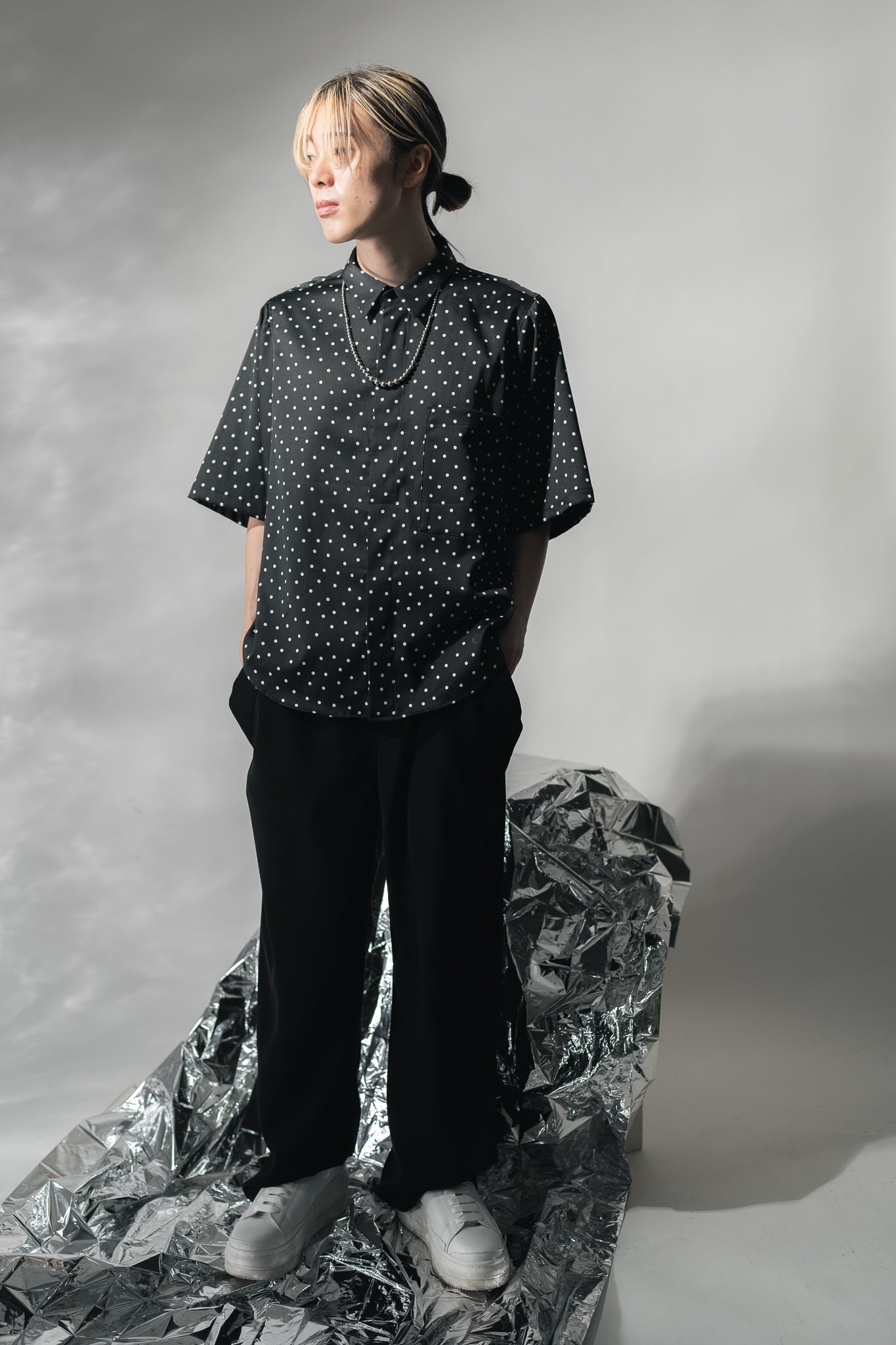 25SS DOTS BIG POCKET SHIRTS (BLACK)