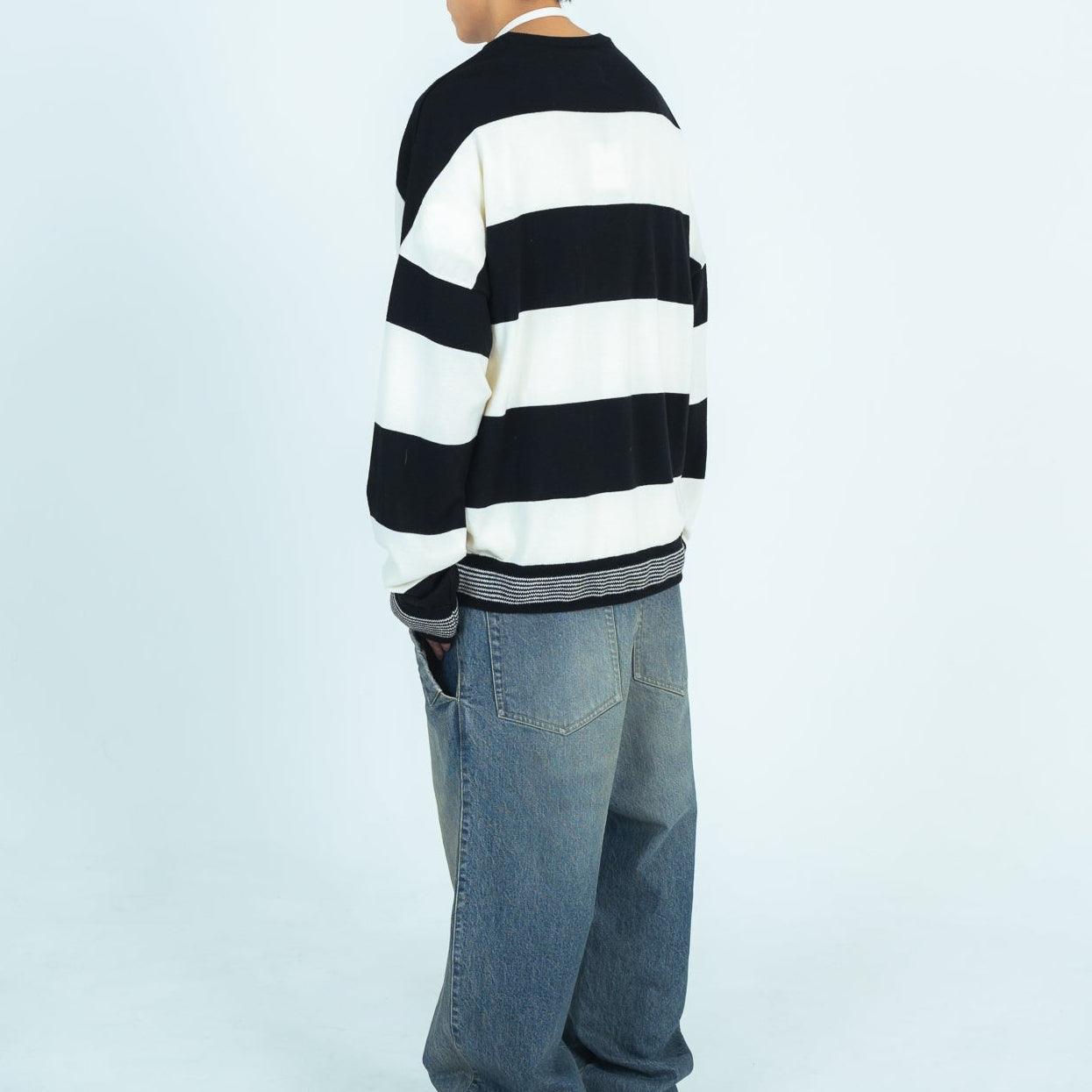 25AW BORDER KNIT (BLACK)