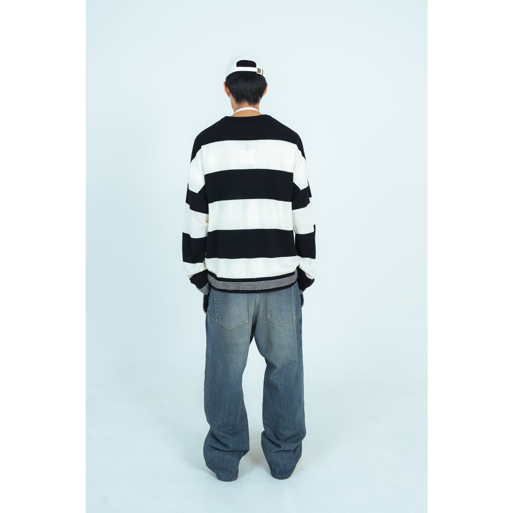 25AW BORDER KNIT (BLACK/WHITE)