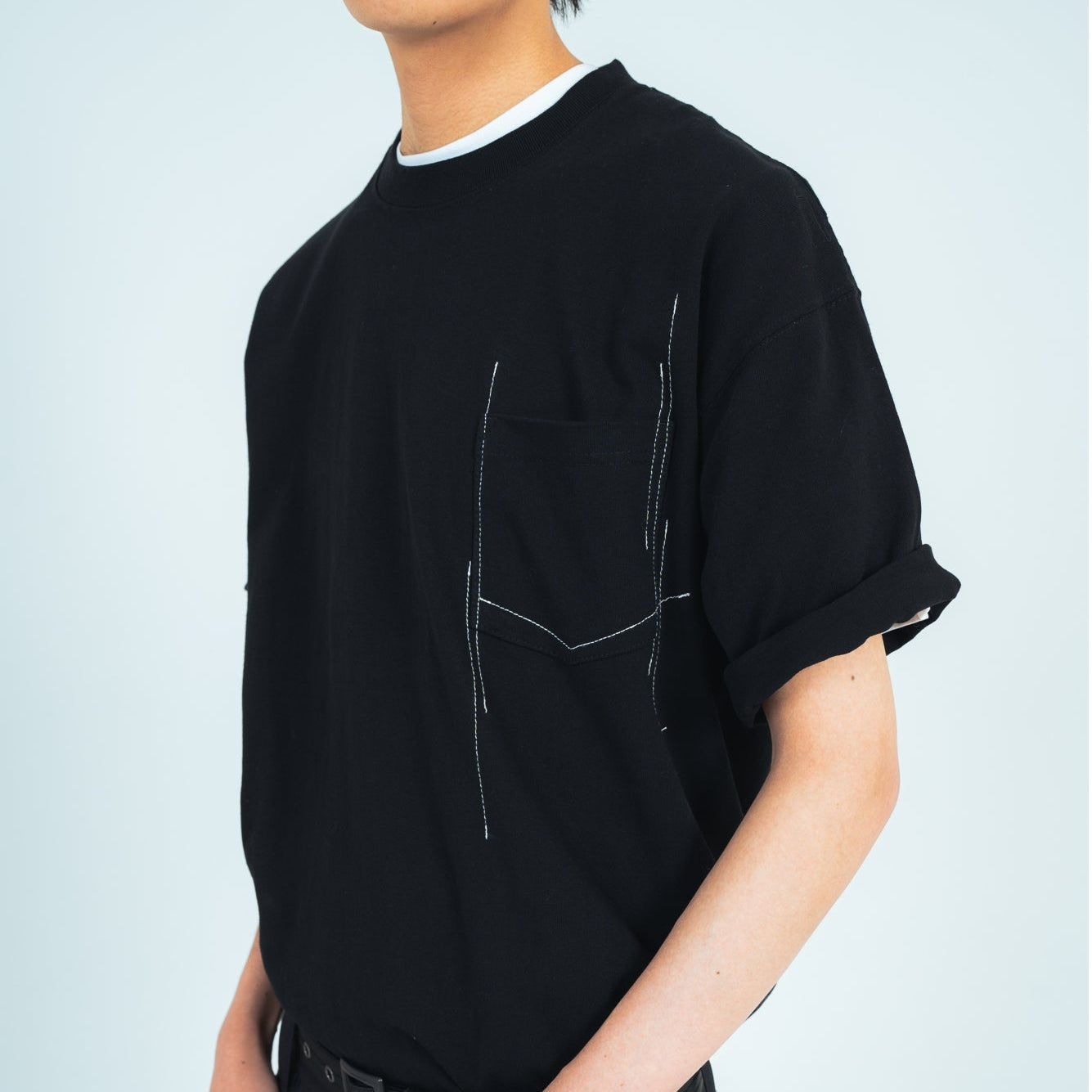 25AW STITCHING T-SHIRTS (WHITE/BLACK)