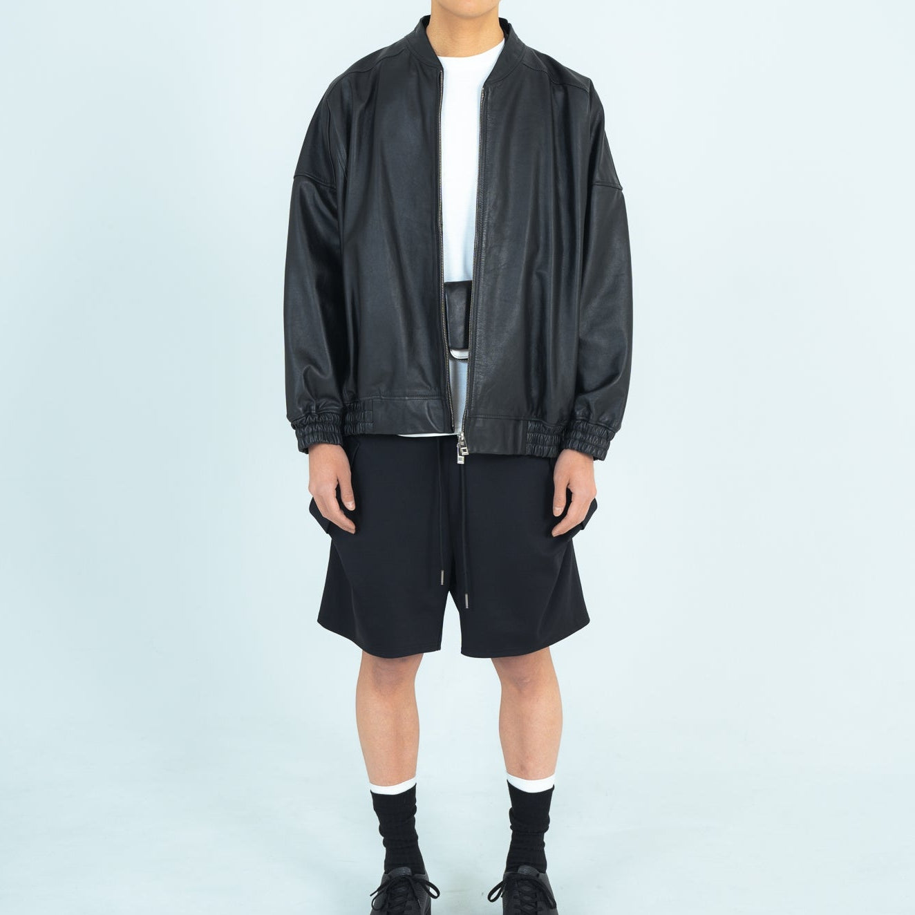 25AW LEATHER BALLOON BLOUSON (BLACK)