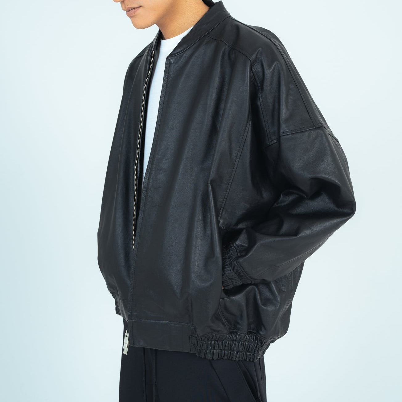 25AW LEATHER BALLOON BLOUSON (BLACK)