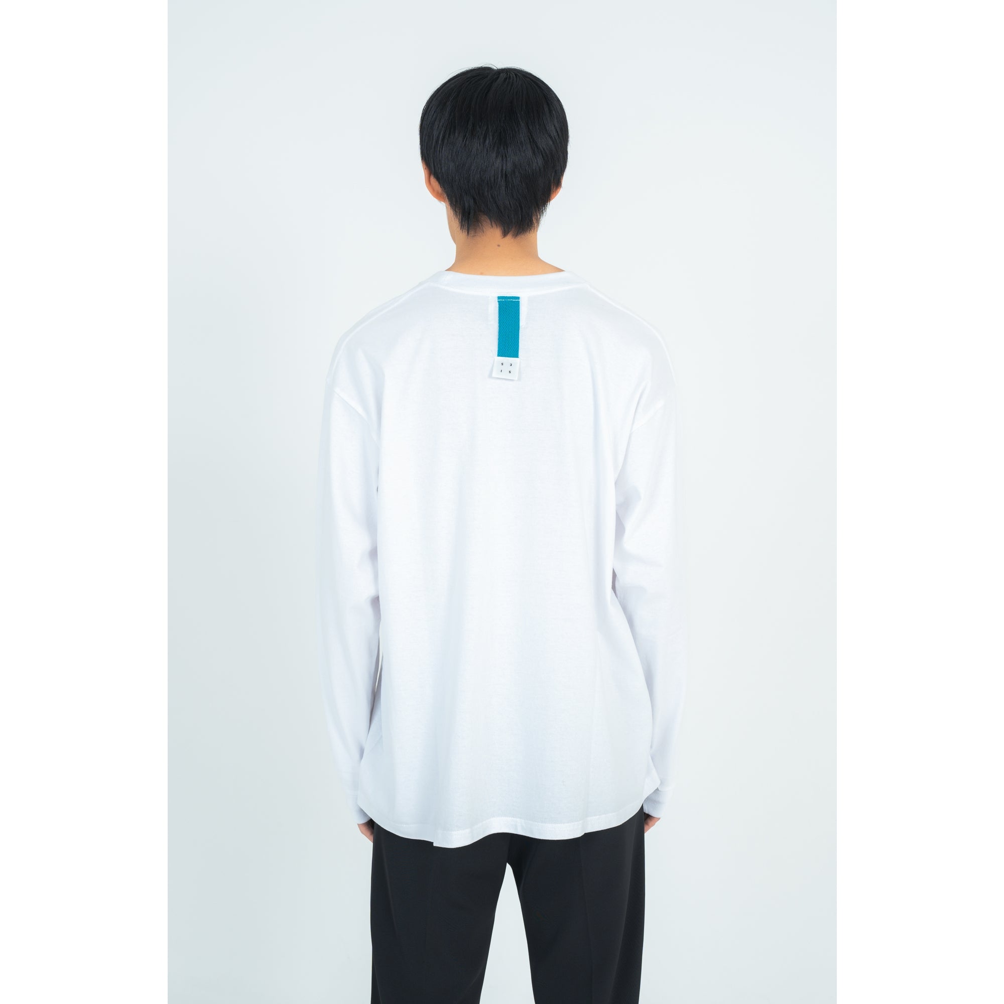BACK TAPE LONG T-SHIRTS (WHITE)