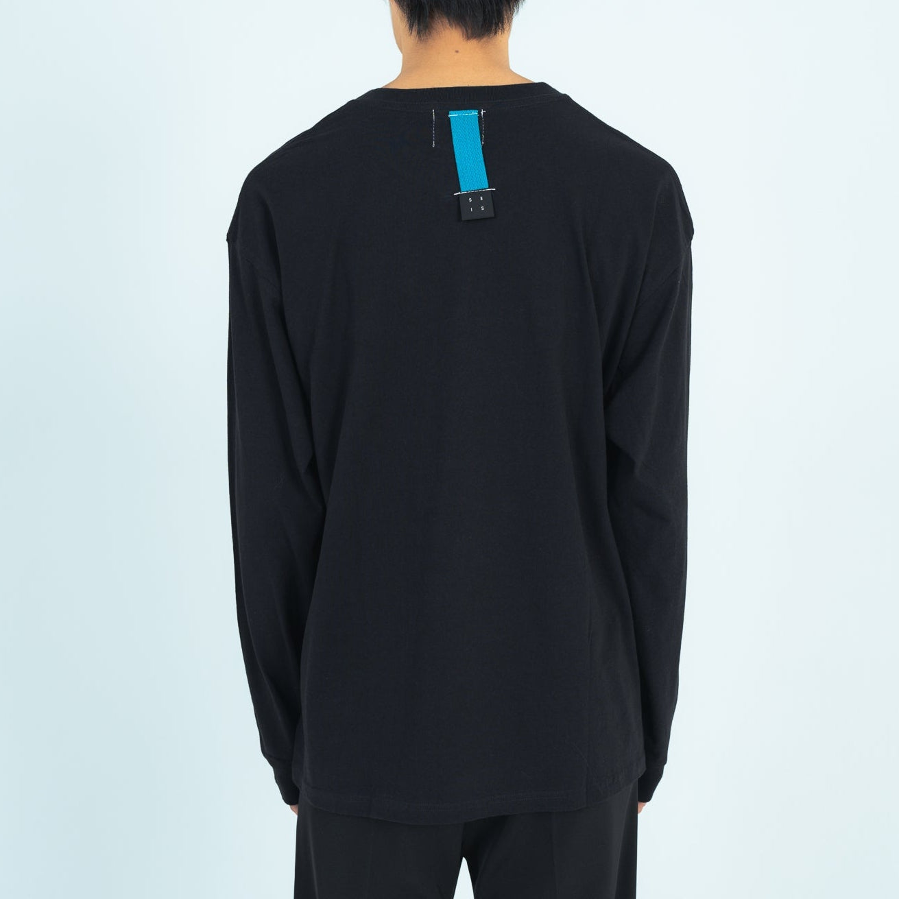 BACK TAPE LONG T-SHIRTS (BLACK)