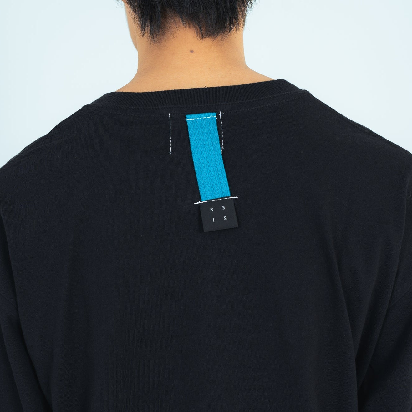 BACK TAPE LONG T-SHIRTS (BLACK)