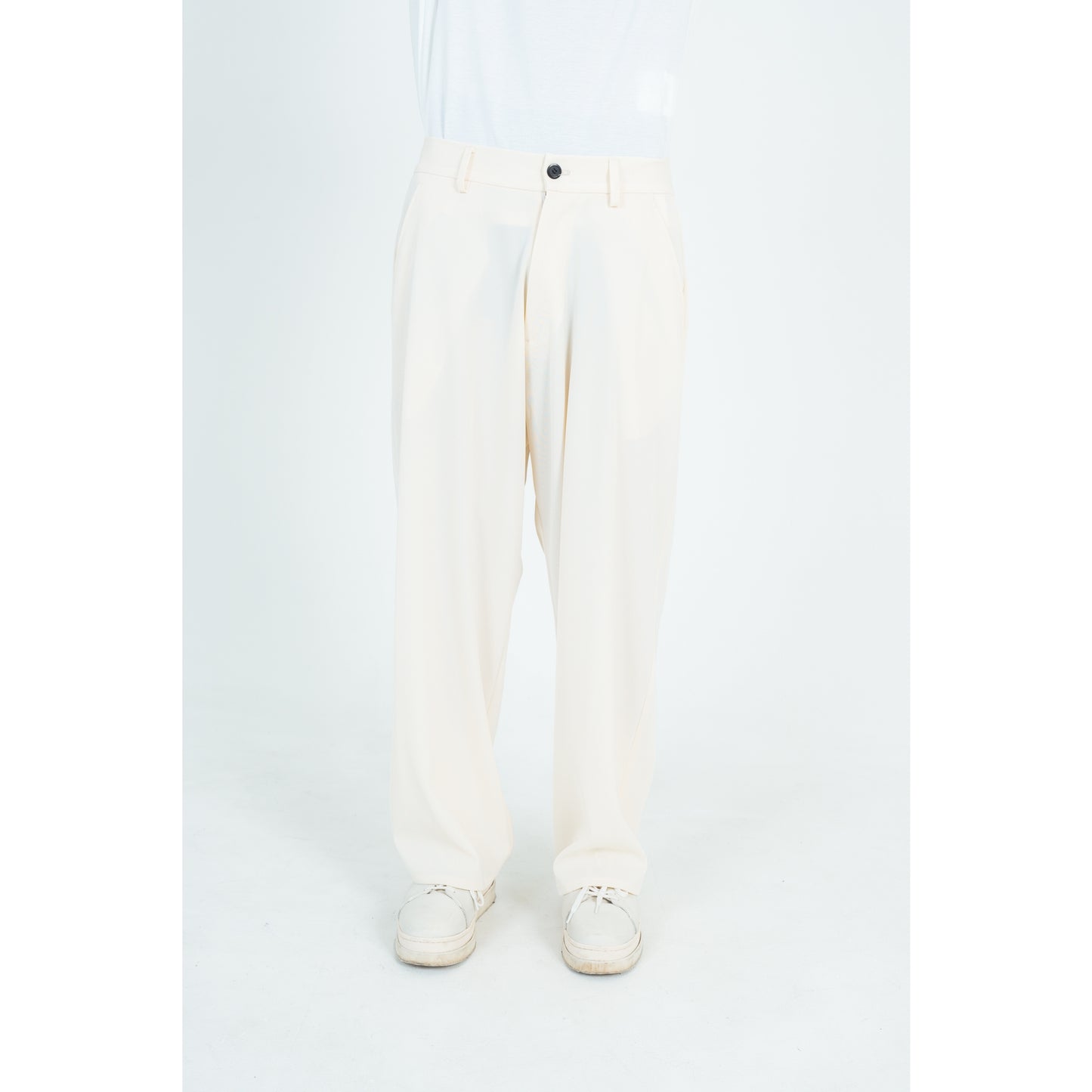 WIDE STRAIGHT PANTS (TWILL TWIMY) WHITE