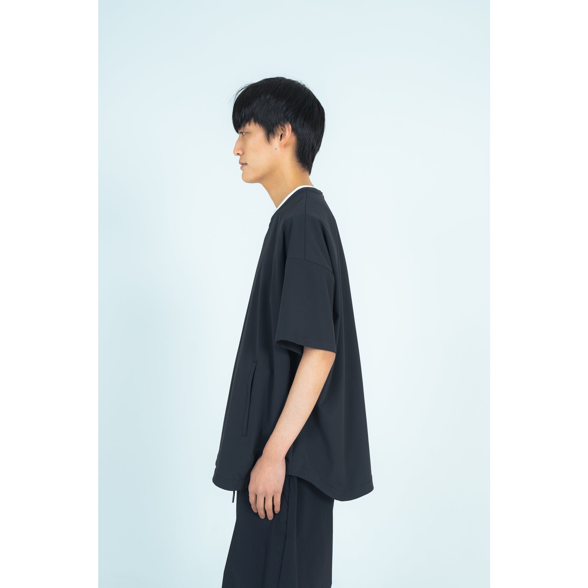 PULLOVER TOP (RECYCLING FAB.) BLACK