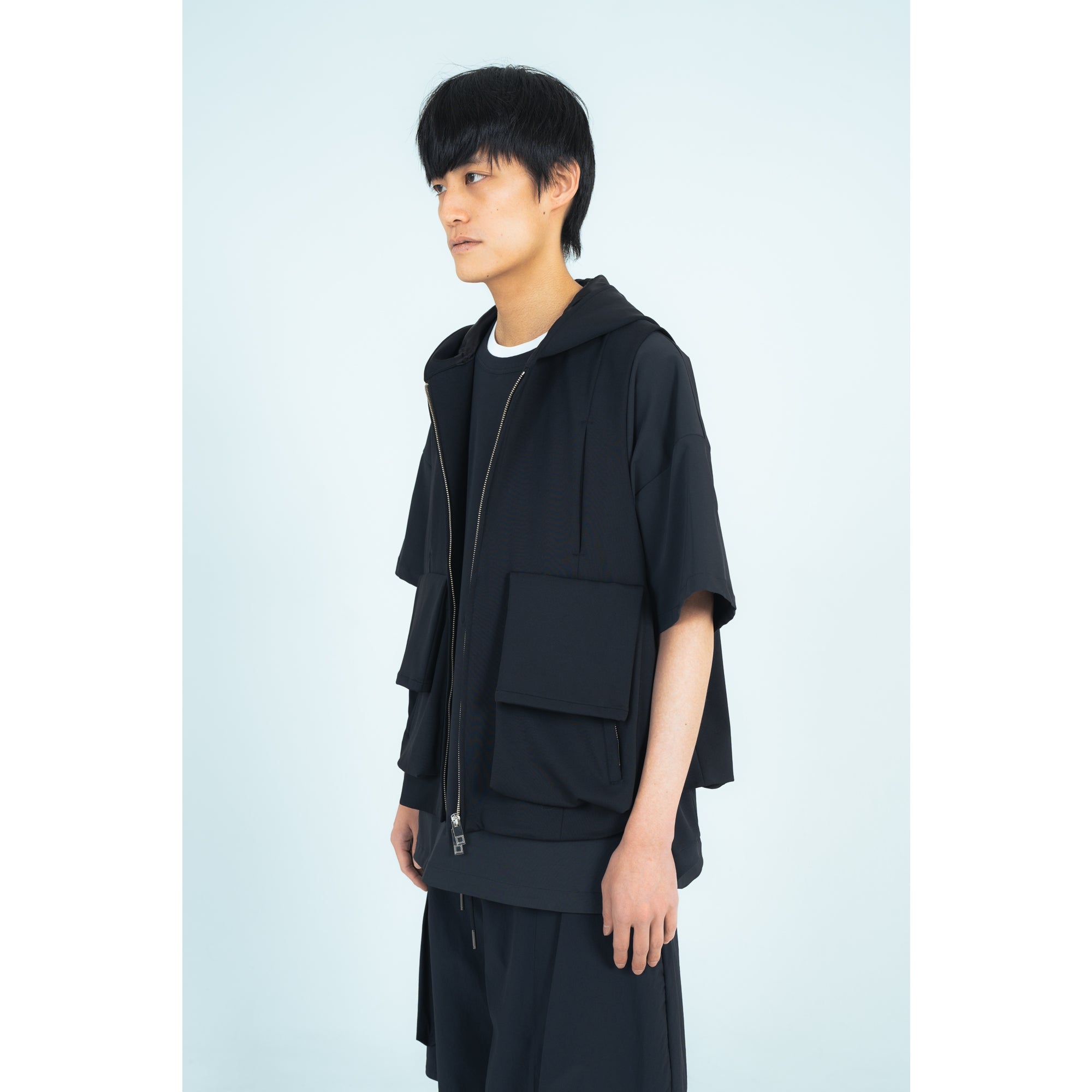 25SS HOODIE VEST (BLACK)