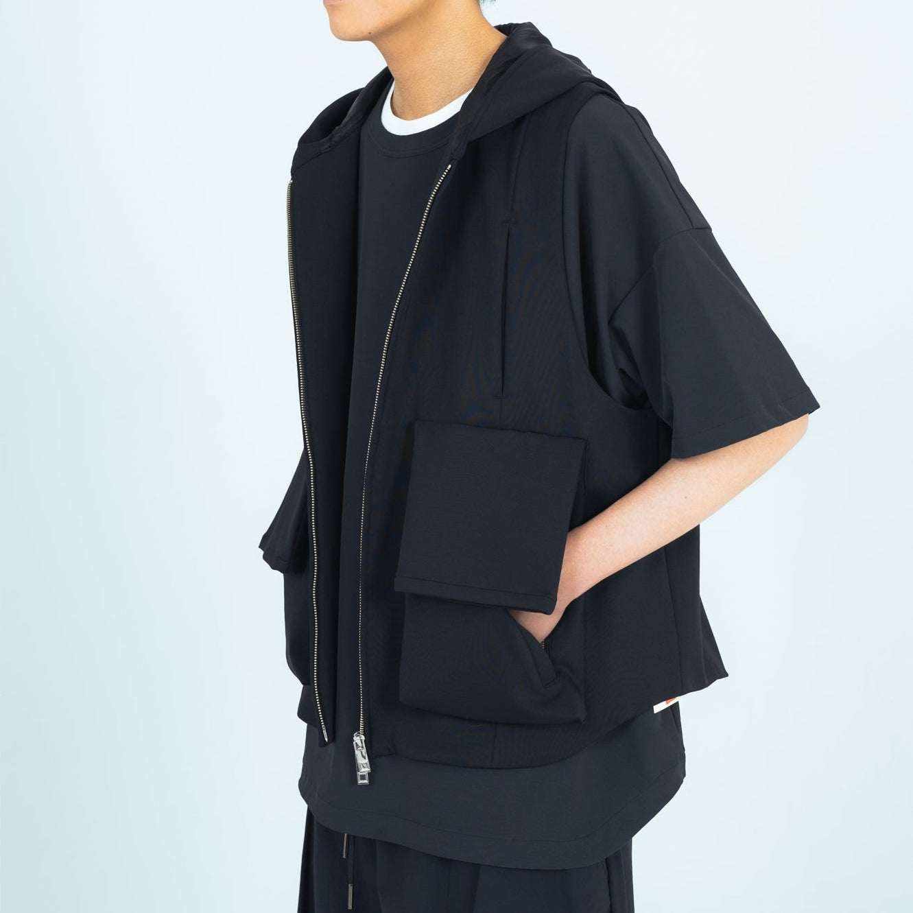 25SS HOODIE VEST (BLACK)