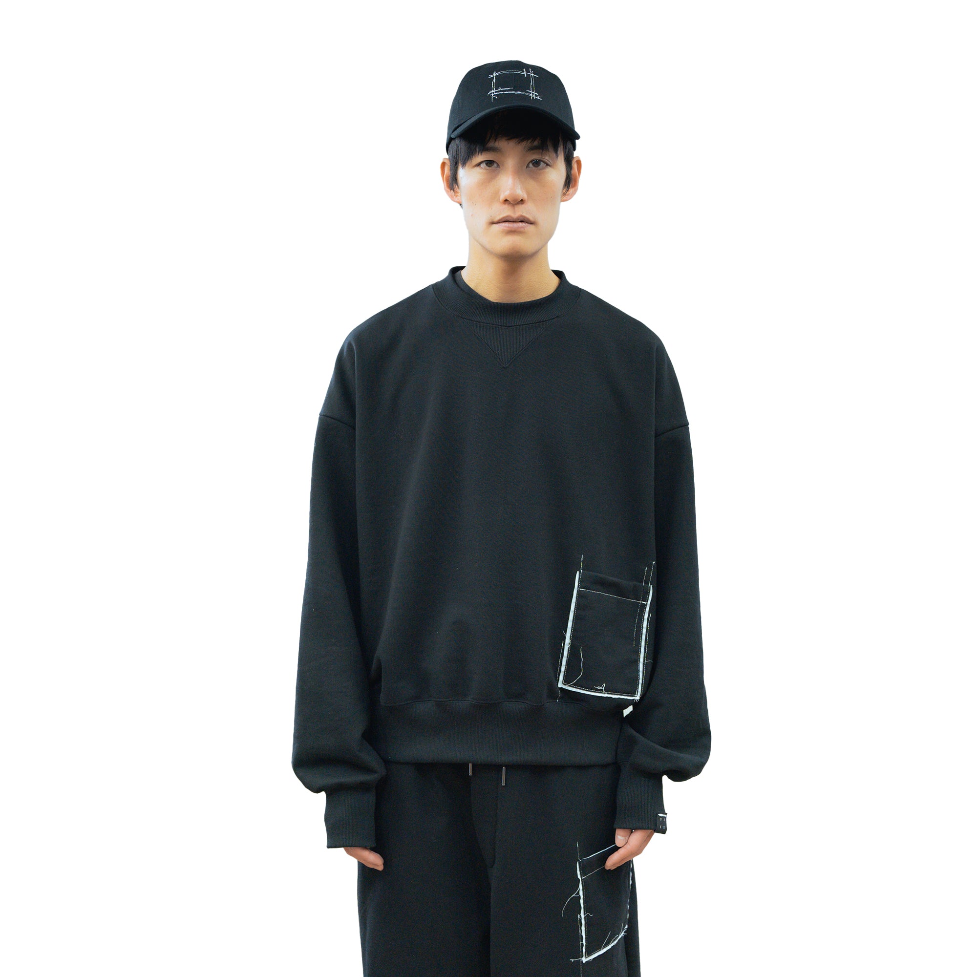 25AW CREW POCKET SWEAT (BLACK)