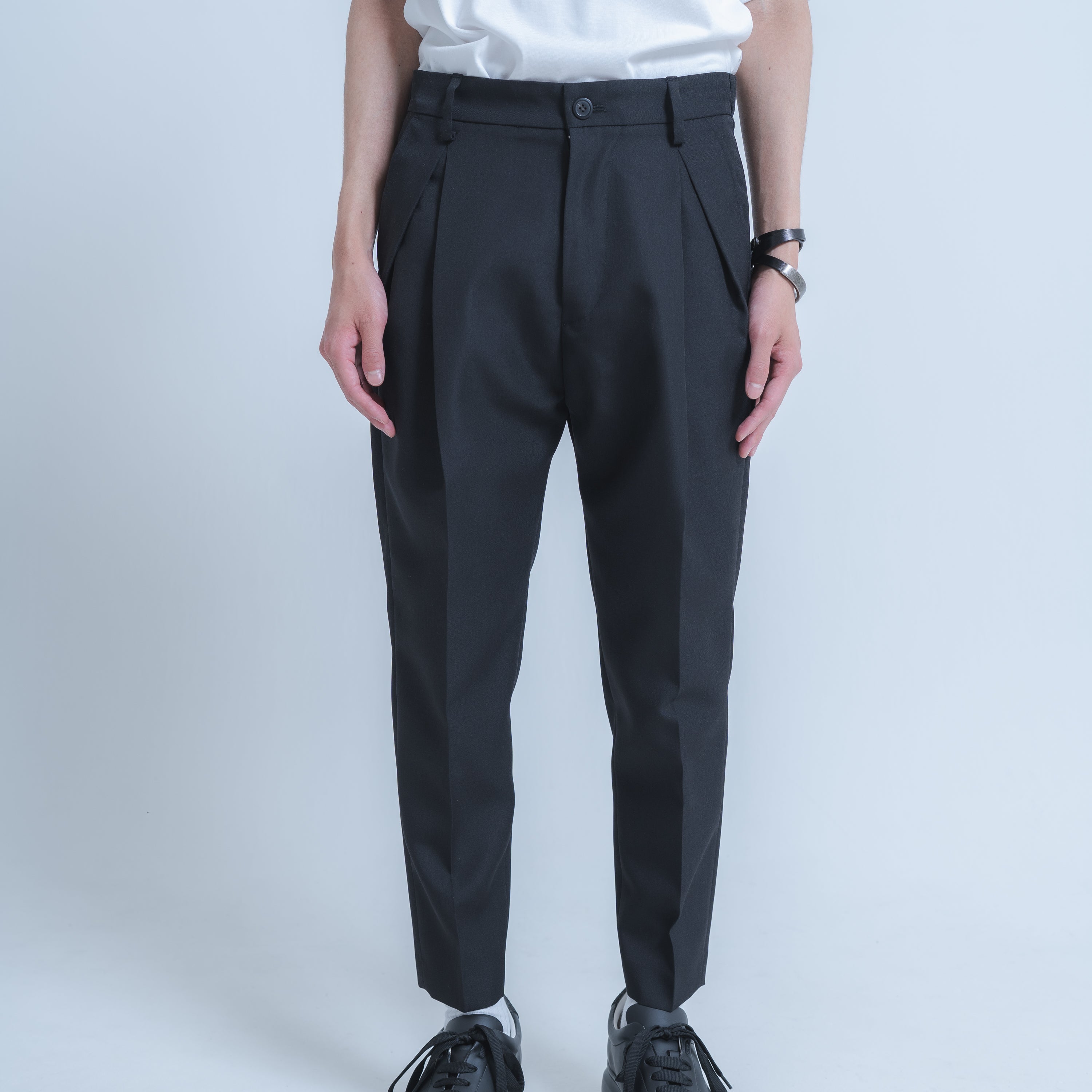 BASIC PANTS (WOOL MIX) BLACK