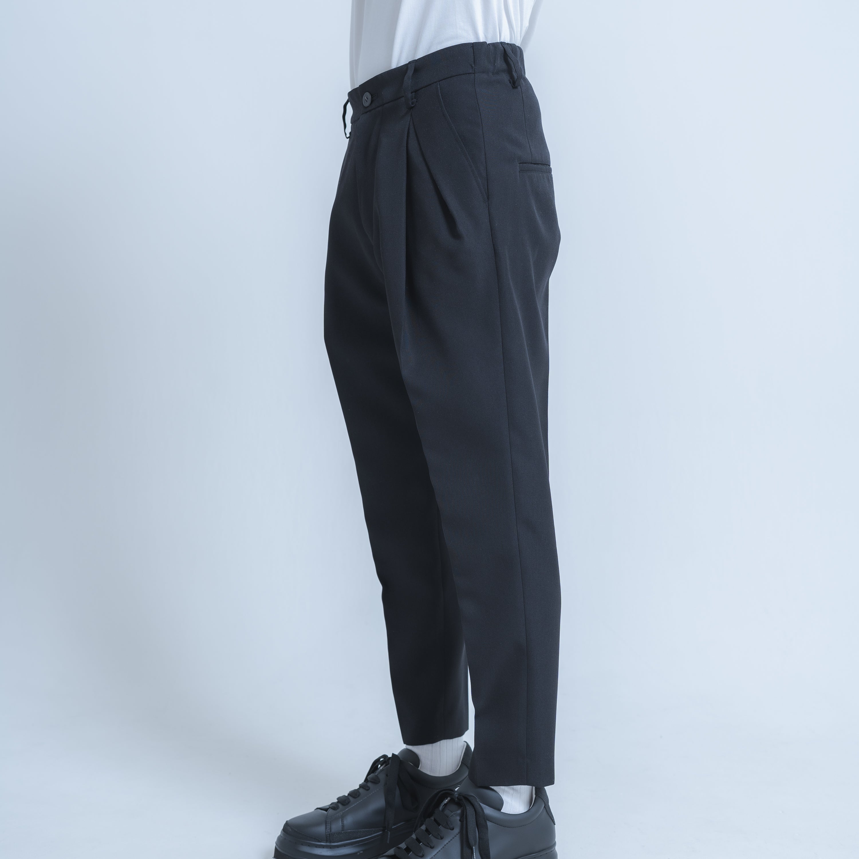BASIC PANTS (WOOL MIX) BLACK