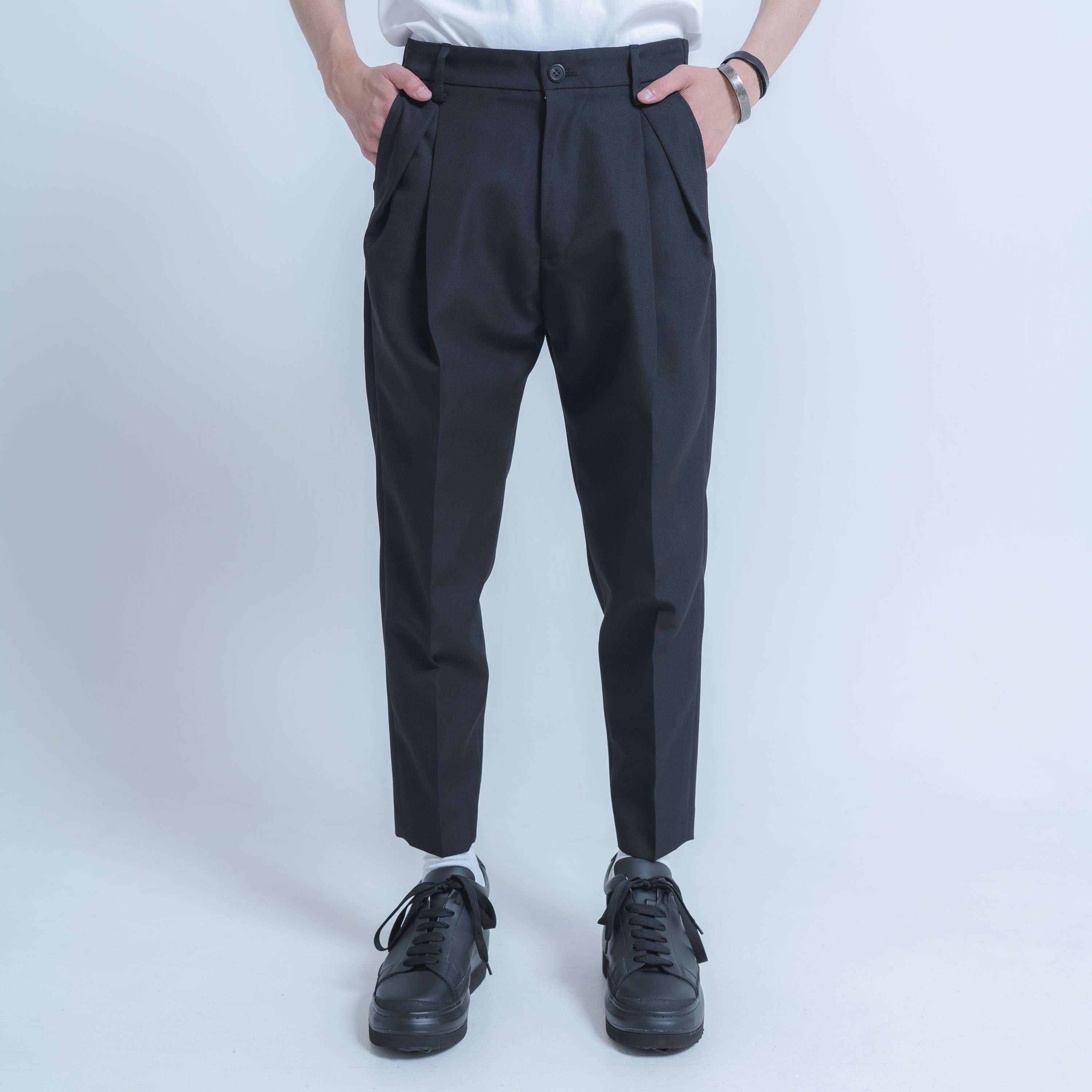BASIC PANTS (WOOL MIX) BLACK
