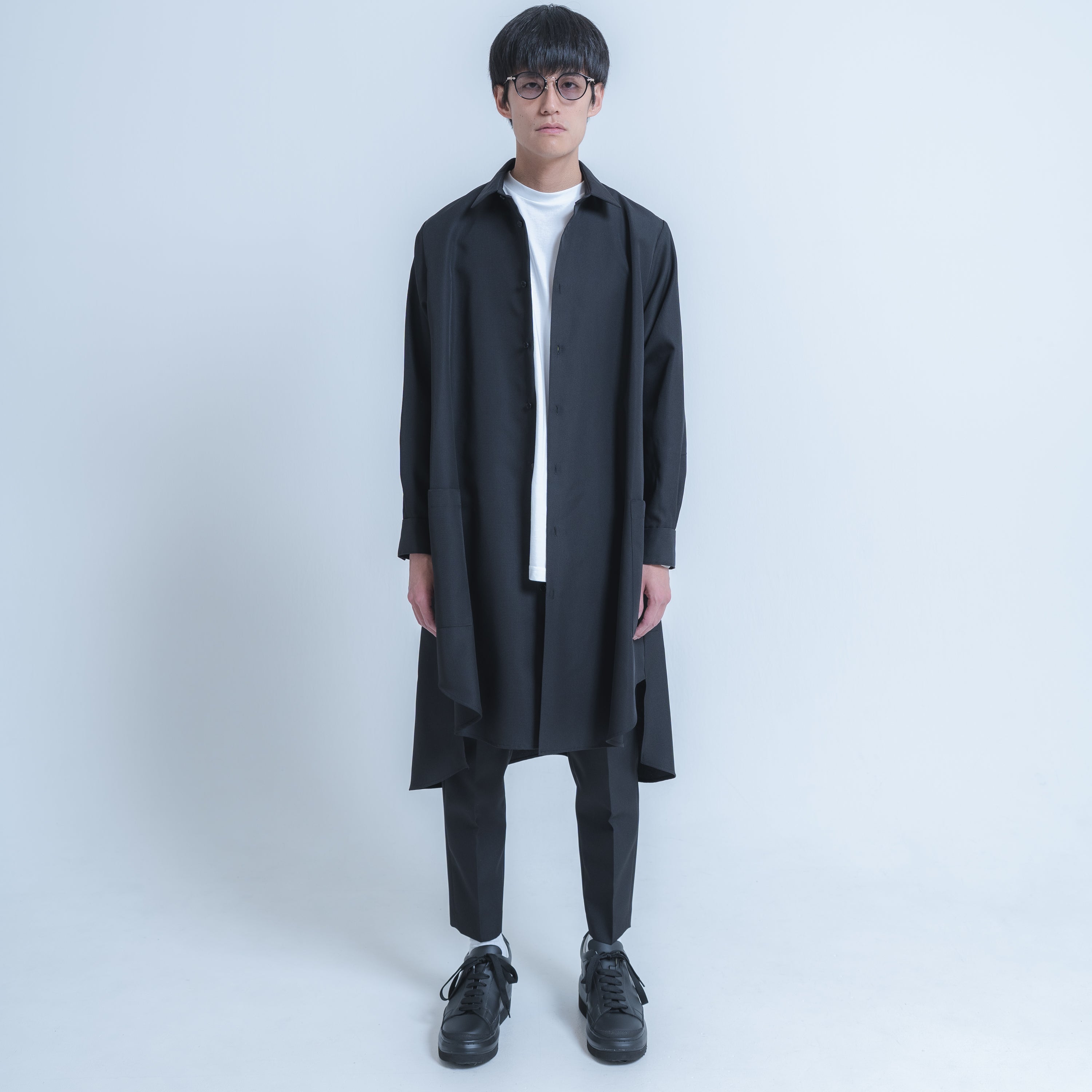 LONG SHIRTS (WOOL MIX) BLACK