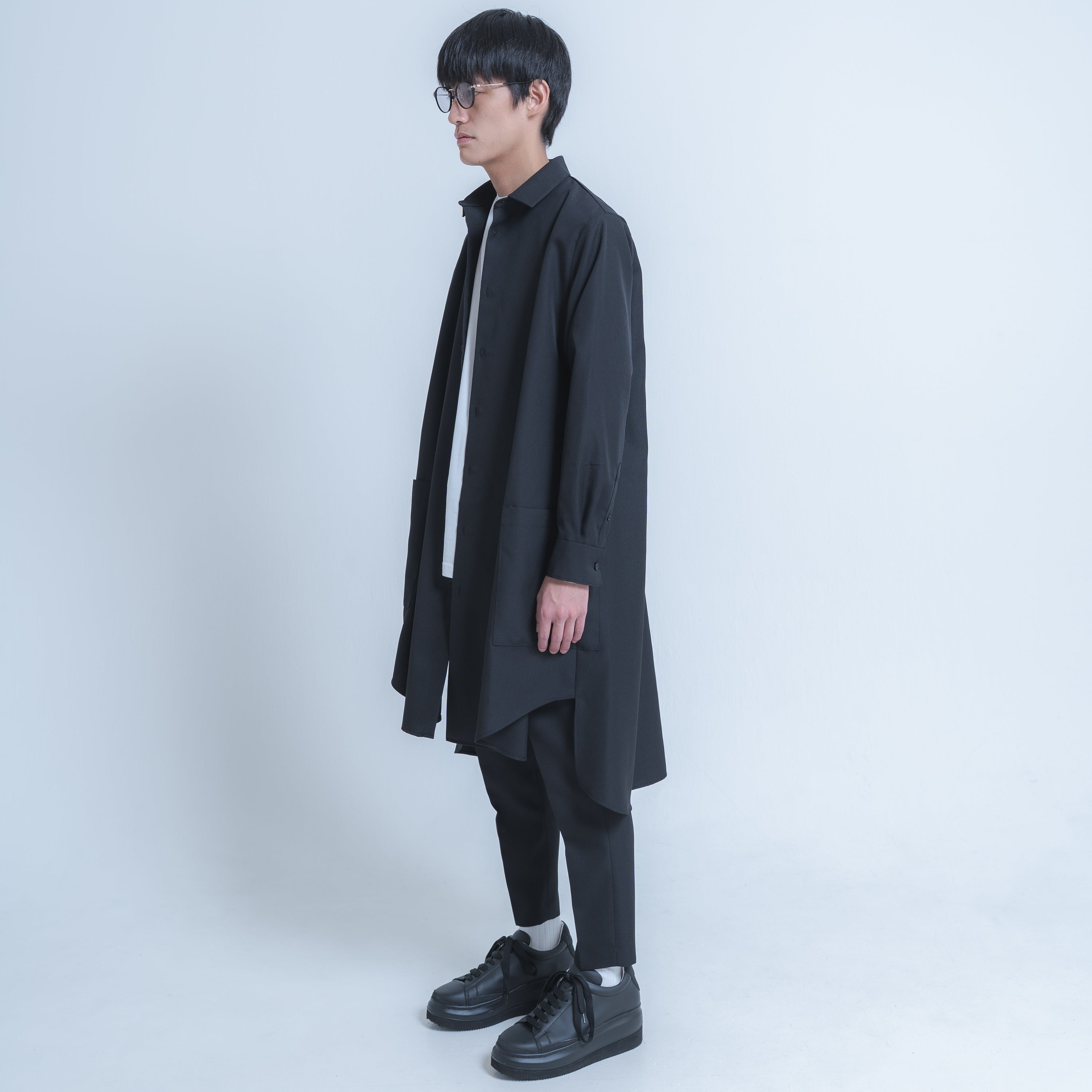LONG SHIRTS (WOOL MIX) BLACK