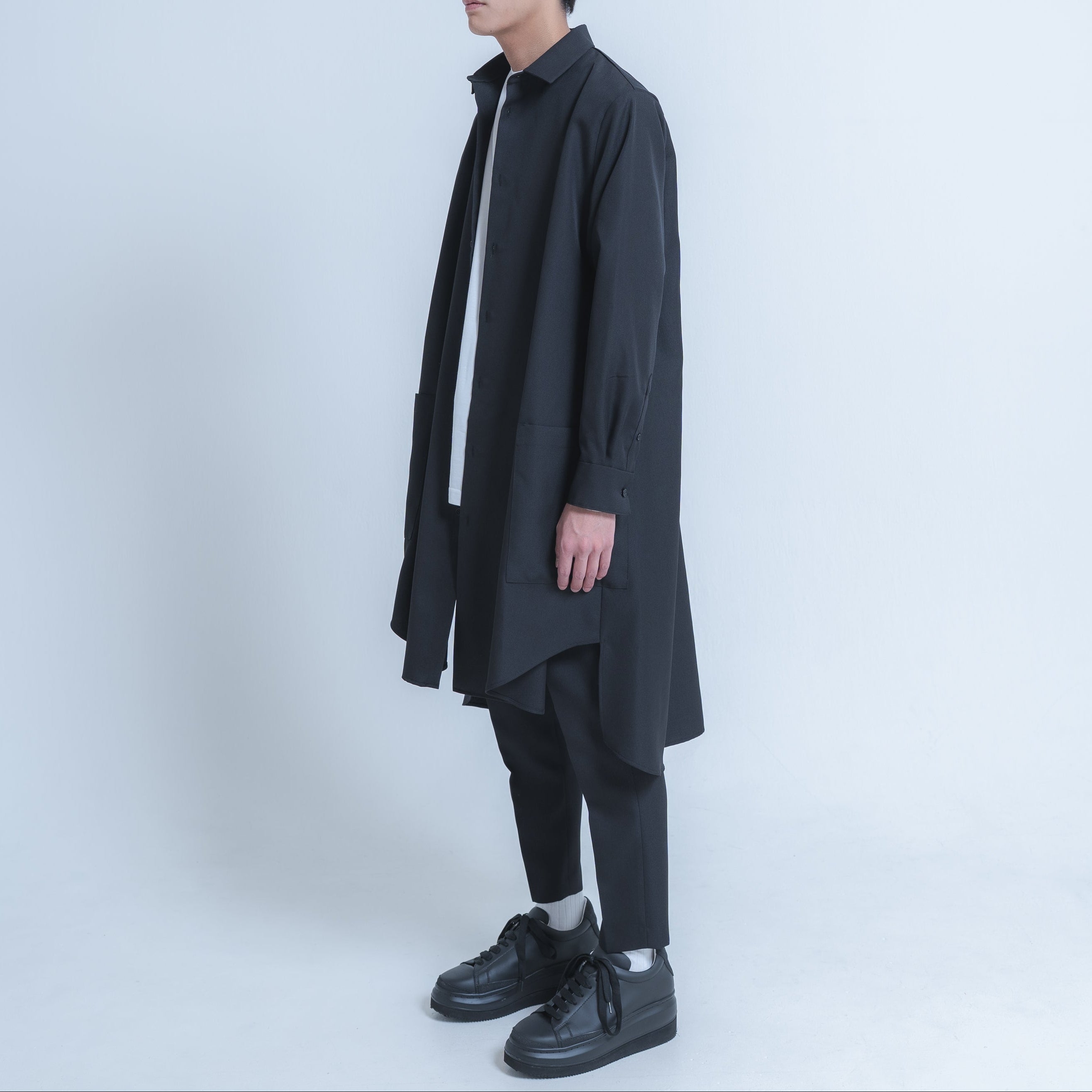 LONG SHIRTS (WOOL MIX) BLACK