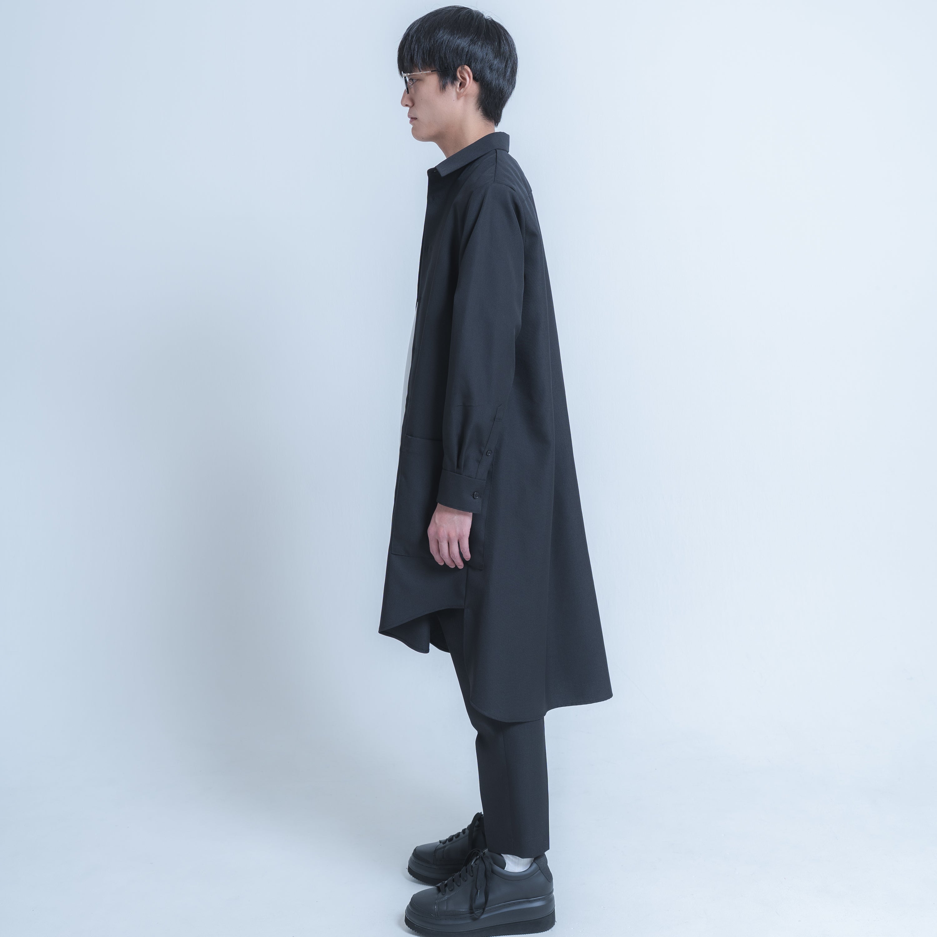 LONG SHIRTS (WOOL MIX) BLACK
