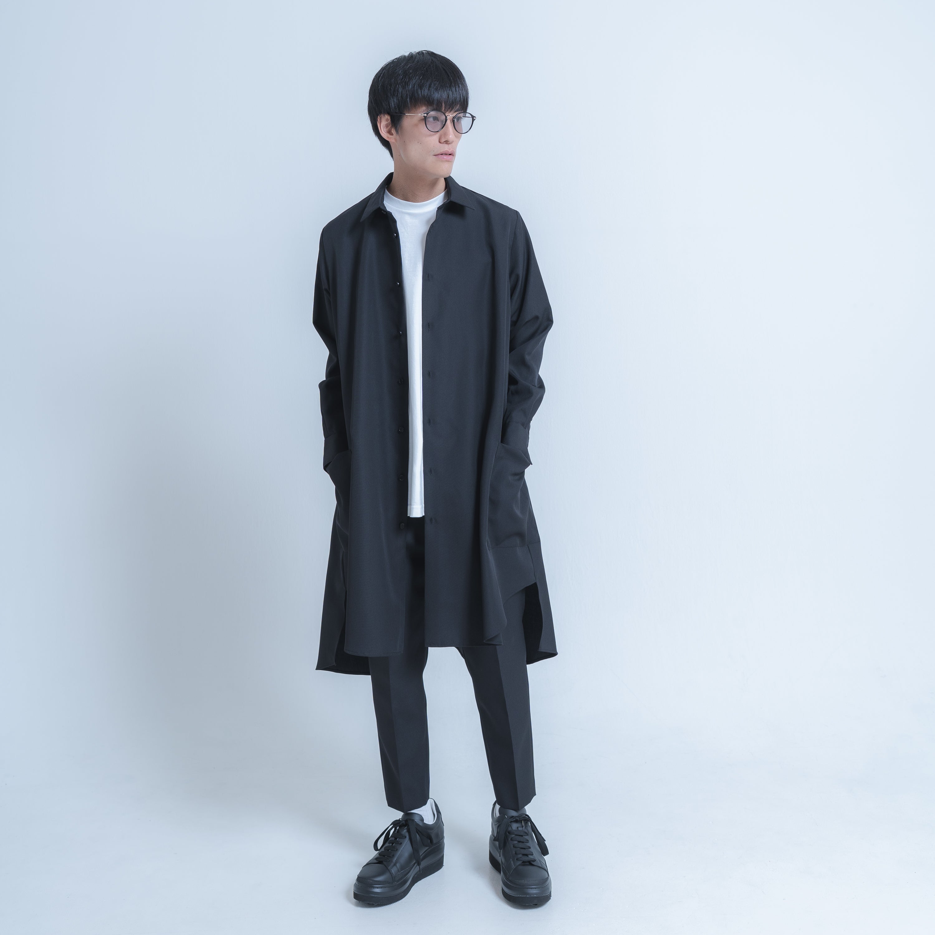 LONG SHIRTS (WOOL MIX) BLACK