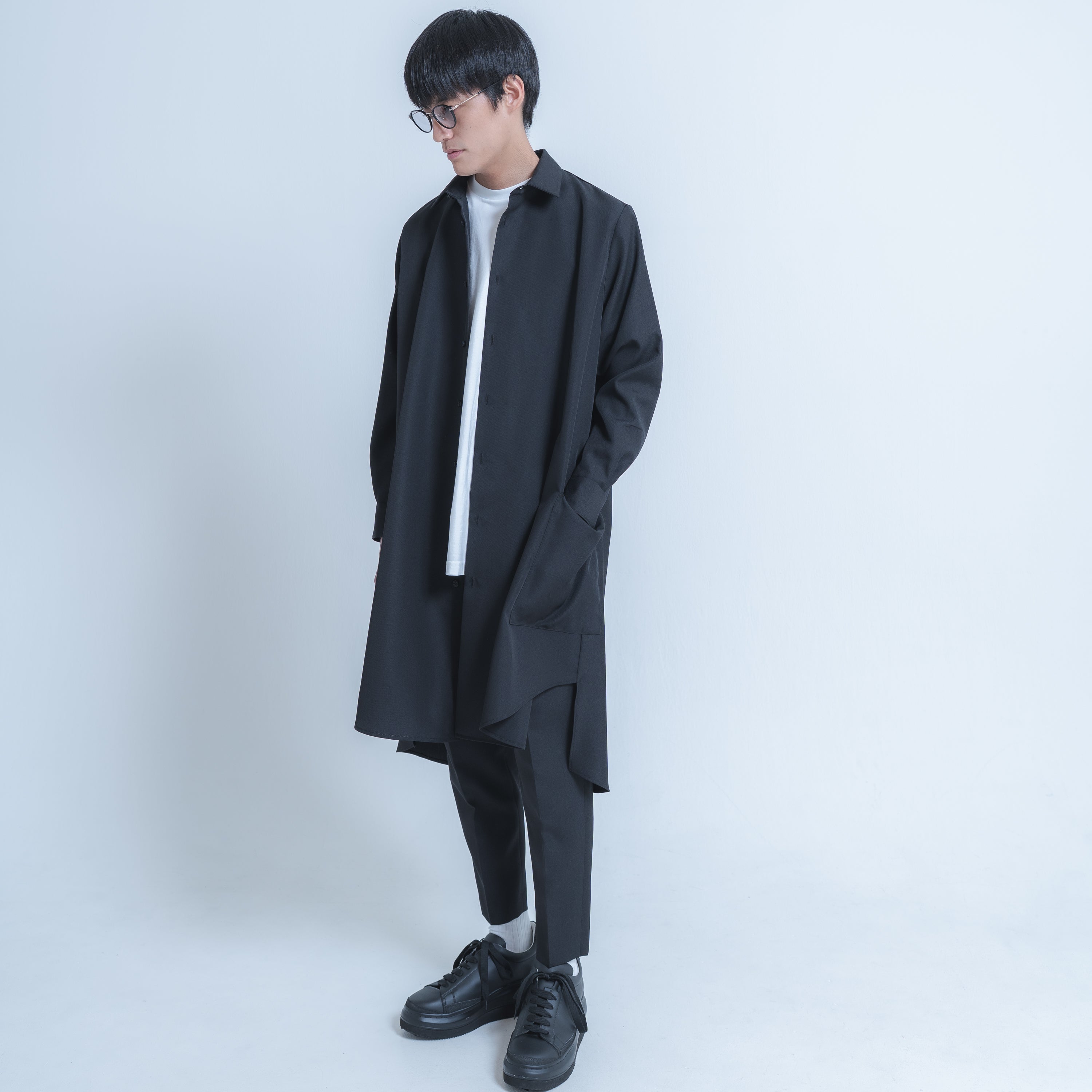 LONG SHIRTS (WOOL MIX) BLACK