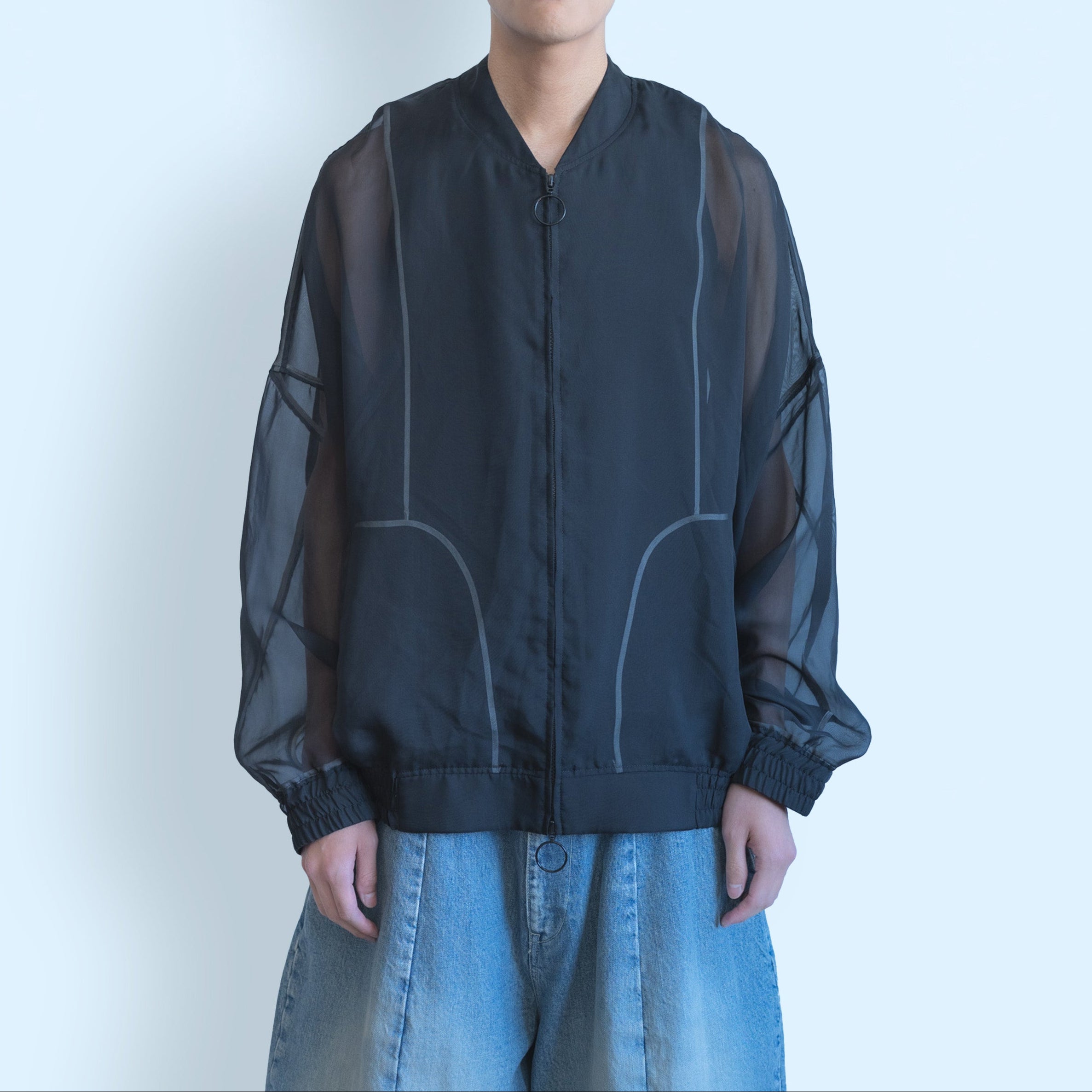 26SS SHEER BALLOON BLOUSON (BLACK)