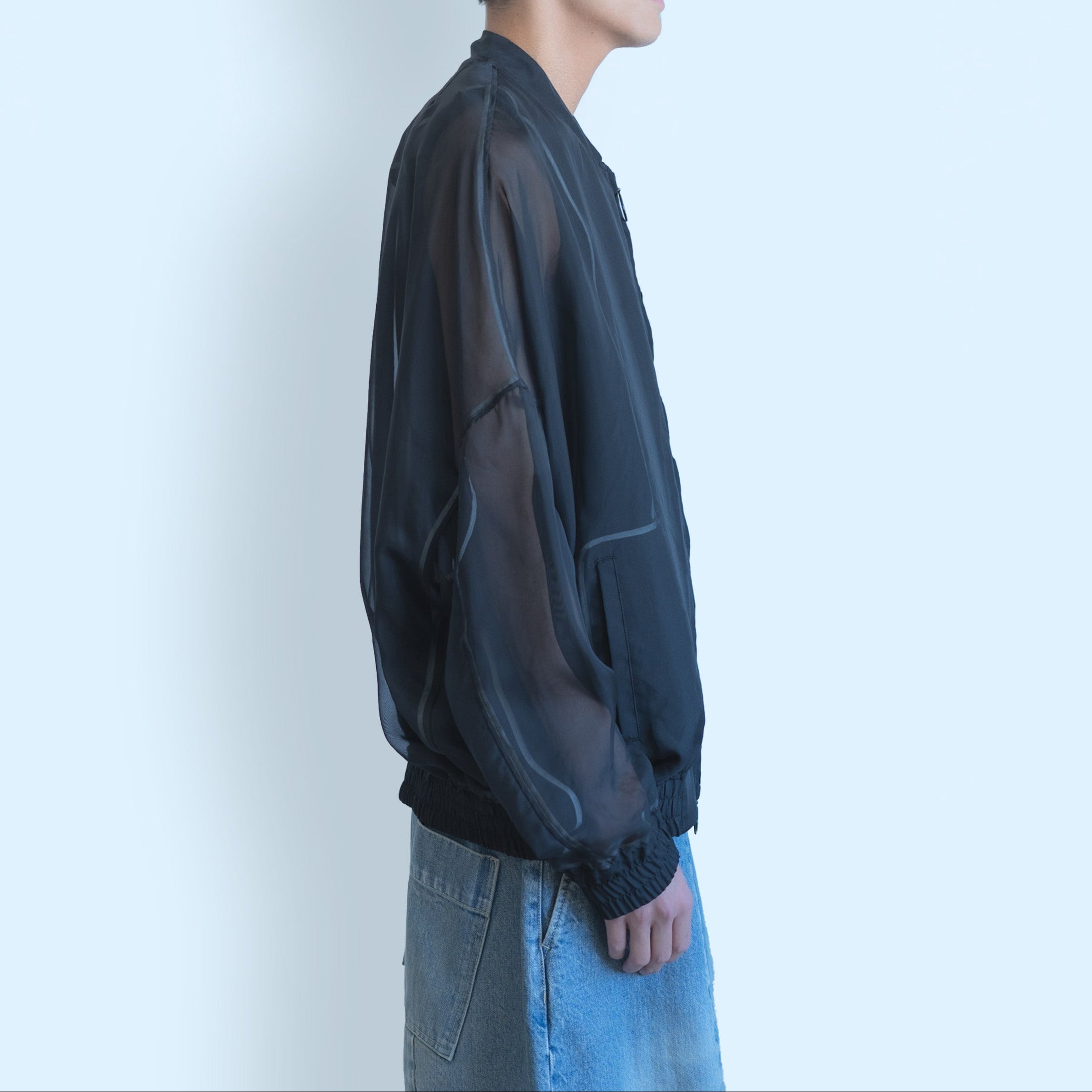 26SS SHEER BALLOON BLOUSON (BLACK)