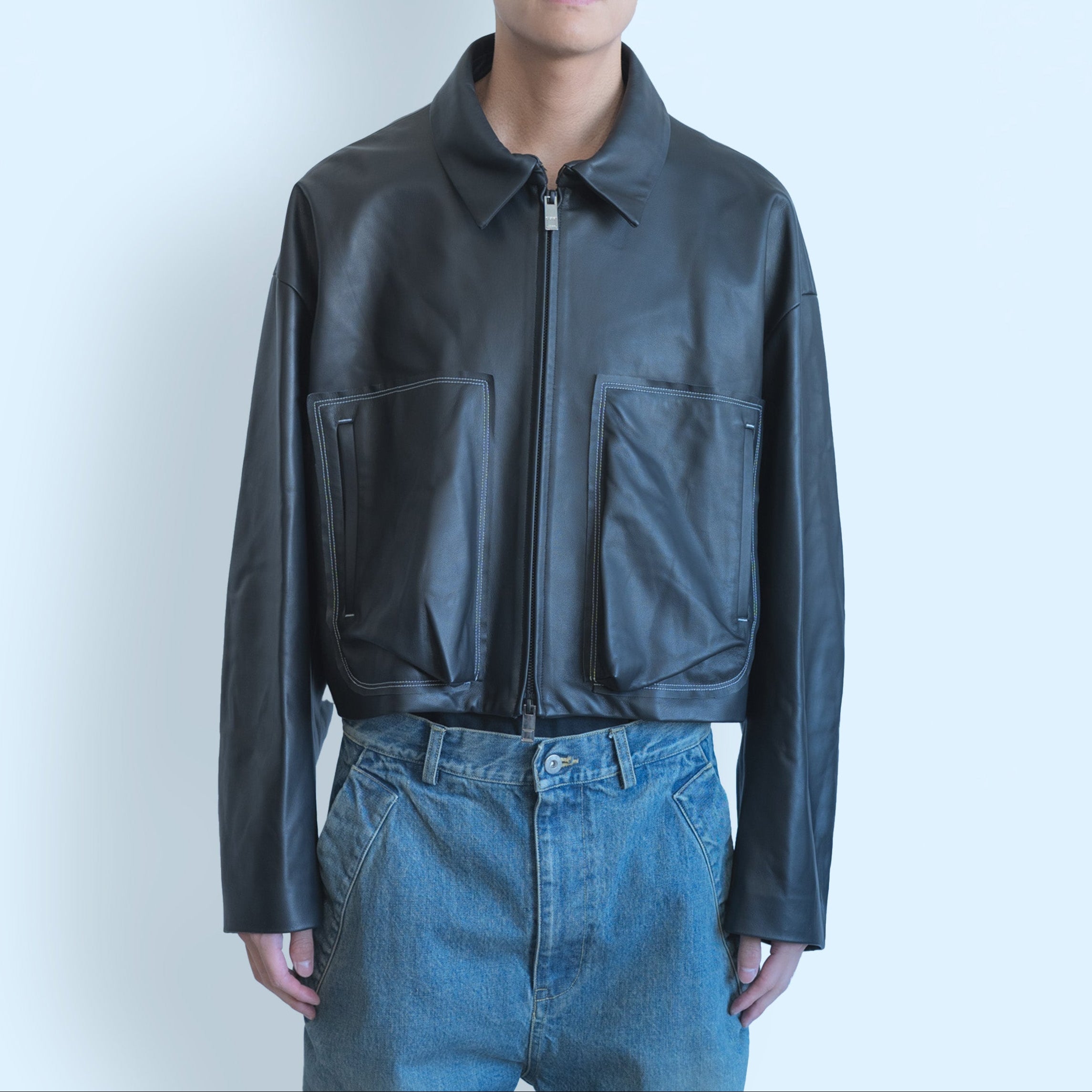 26SS LAMB LEATHER BLOUSON (BLACK)