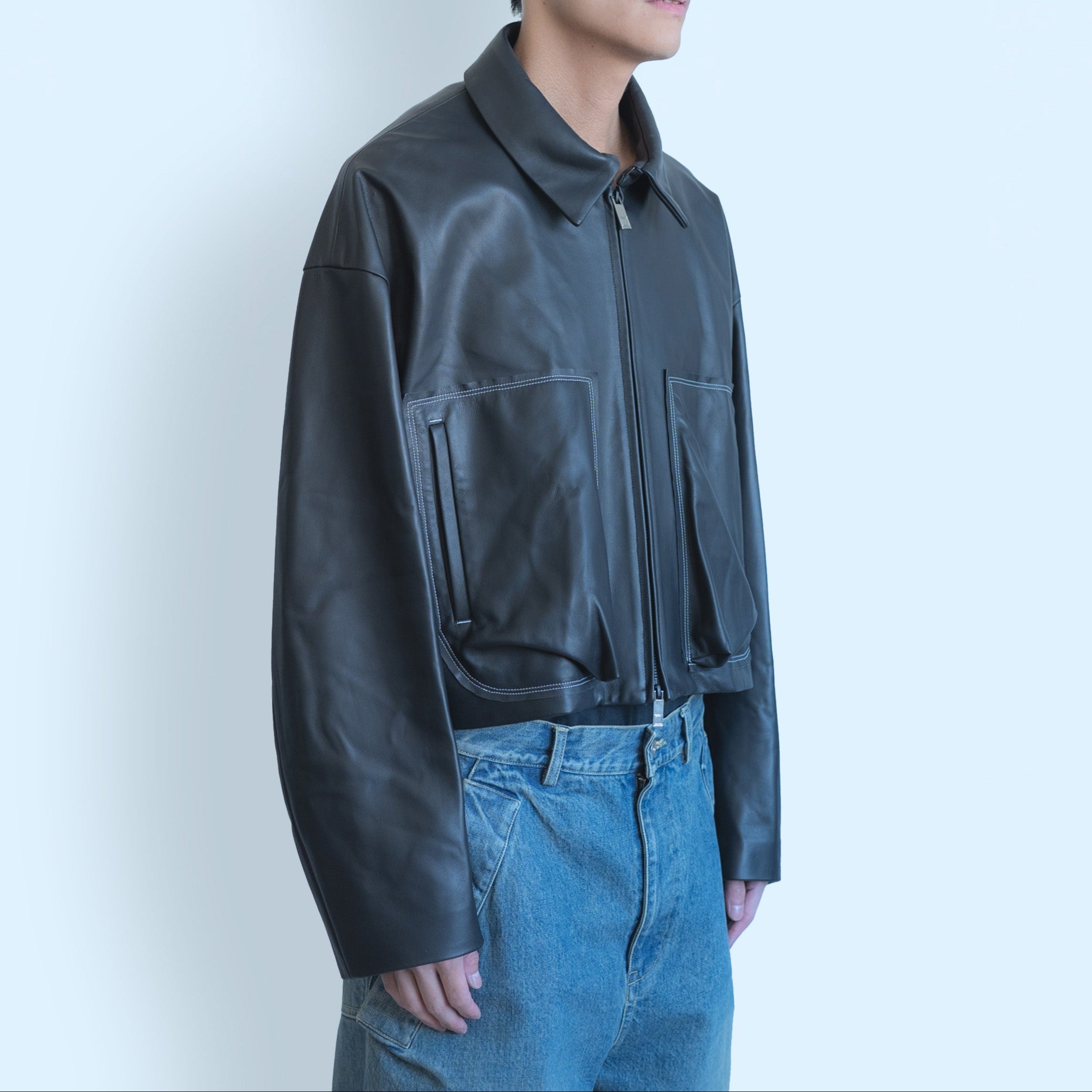 26SS LAMB LEATHER BLOUSON (BLACK)