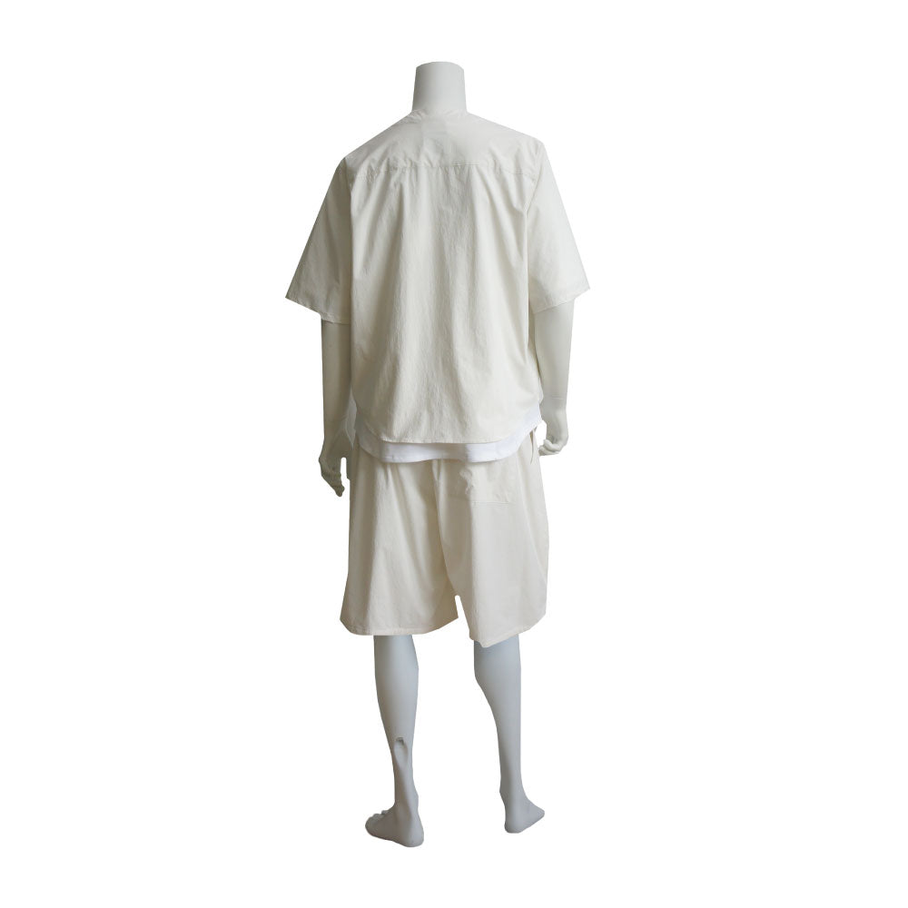 25SS NO COLLER HARF SLEEVES SHIRTS (WHITE)