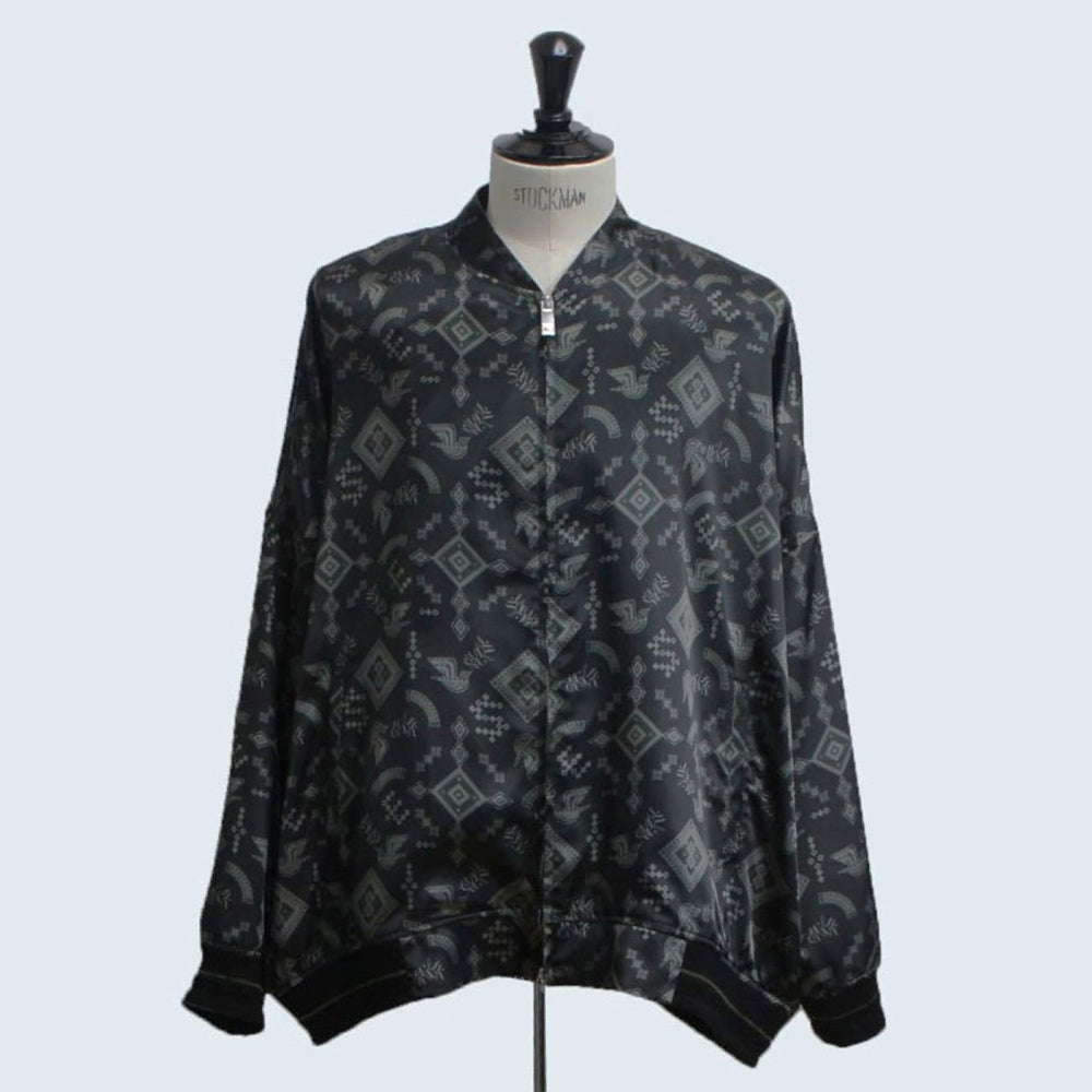 22AW_TRIBAL PRINT BALLOON BLOUSON (black) – SISE SHOP