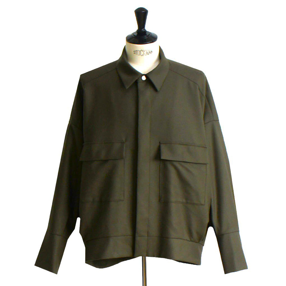 22aw_WOOL BALLOON COACHES JACKET (KHAKI) – SISE SHOP