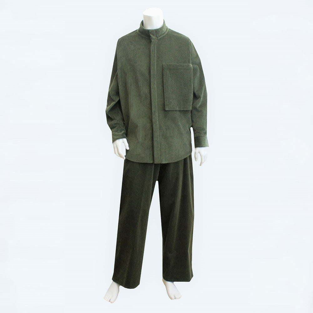 22AW STAND COLLOER BIG POCKET SHIRTS (KHAKI)