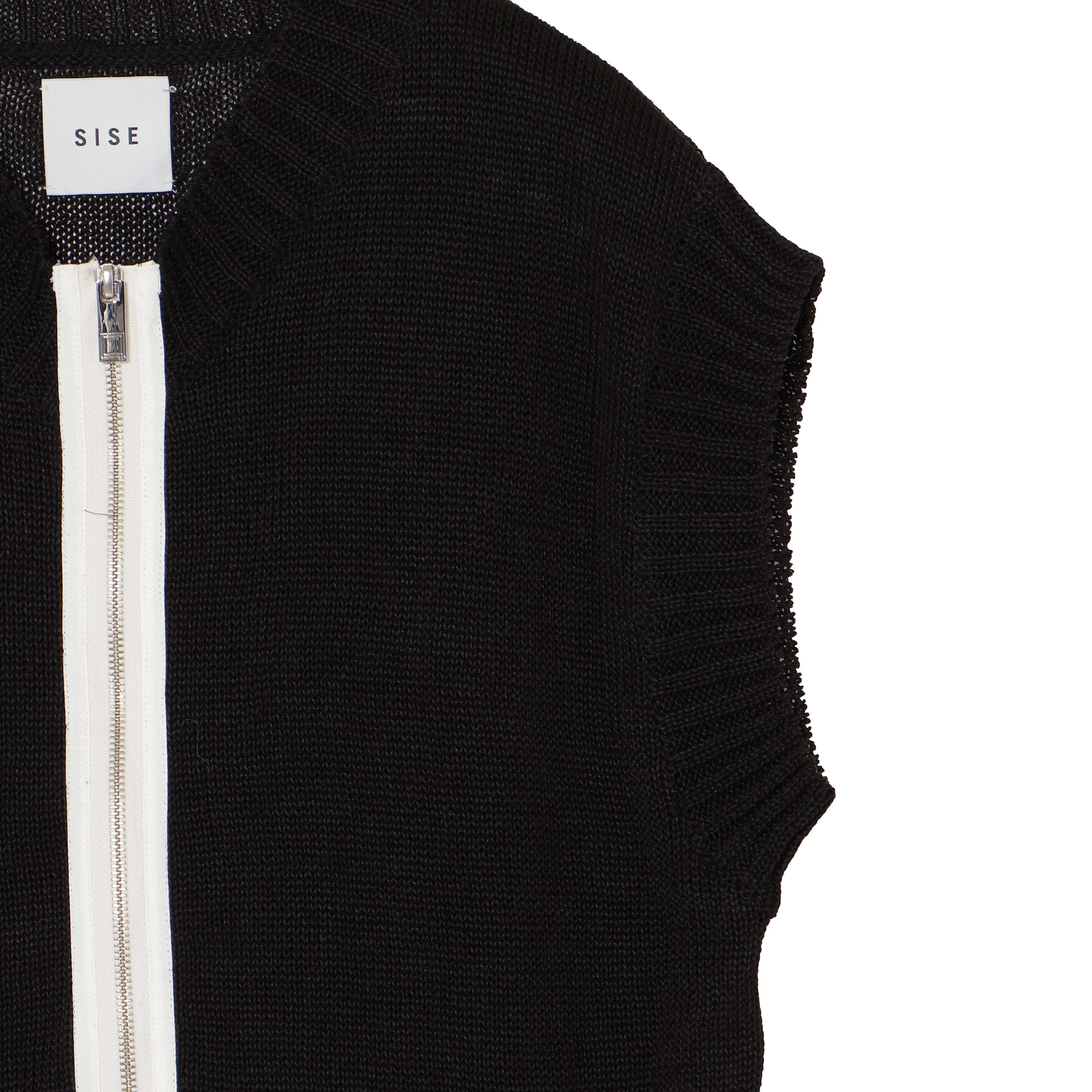 26SS KNIT ZIP UP VEST (BLACK)