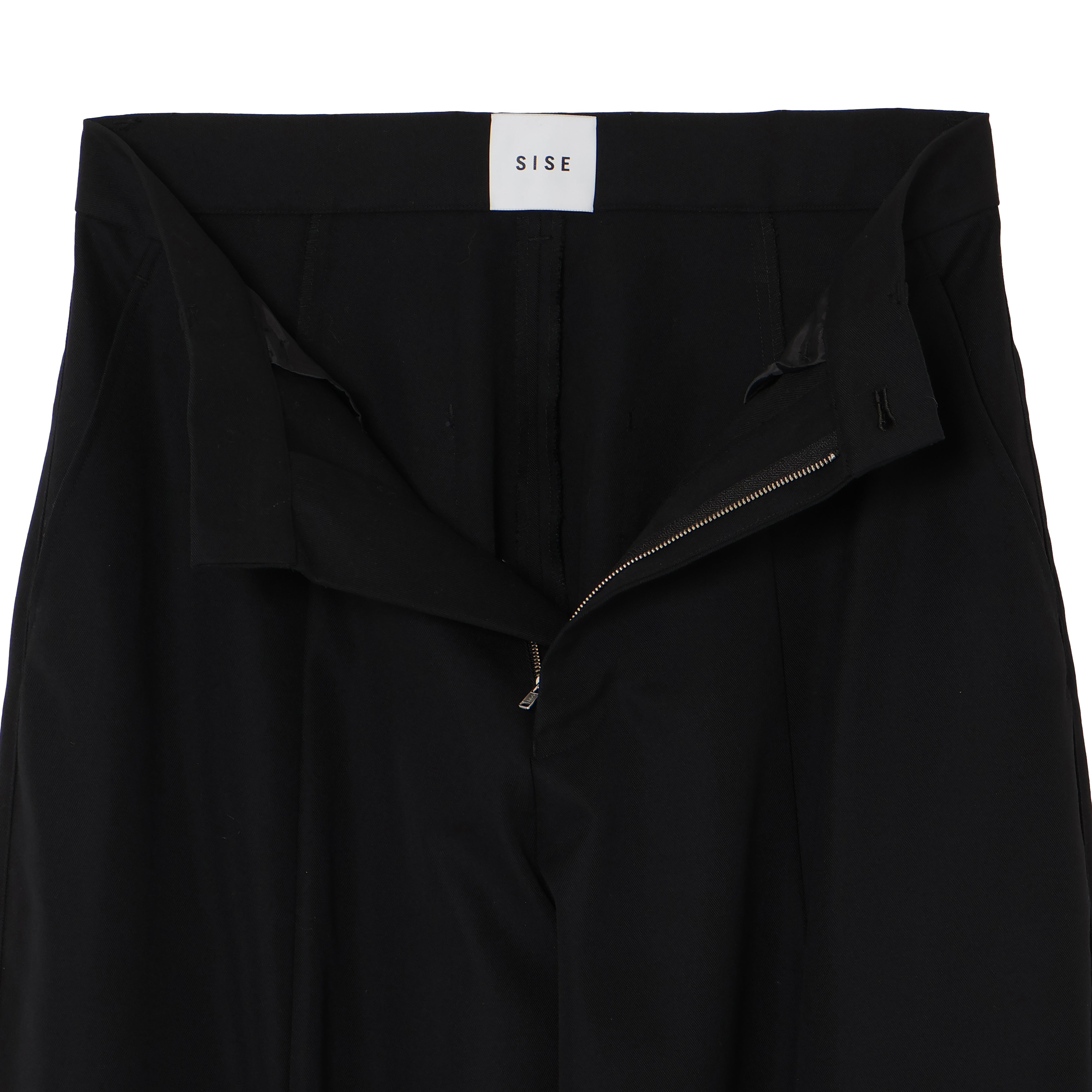 26SS WOOL WIDE BARREL PANTS (BLACK)