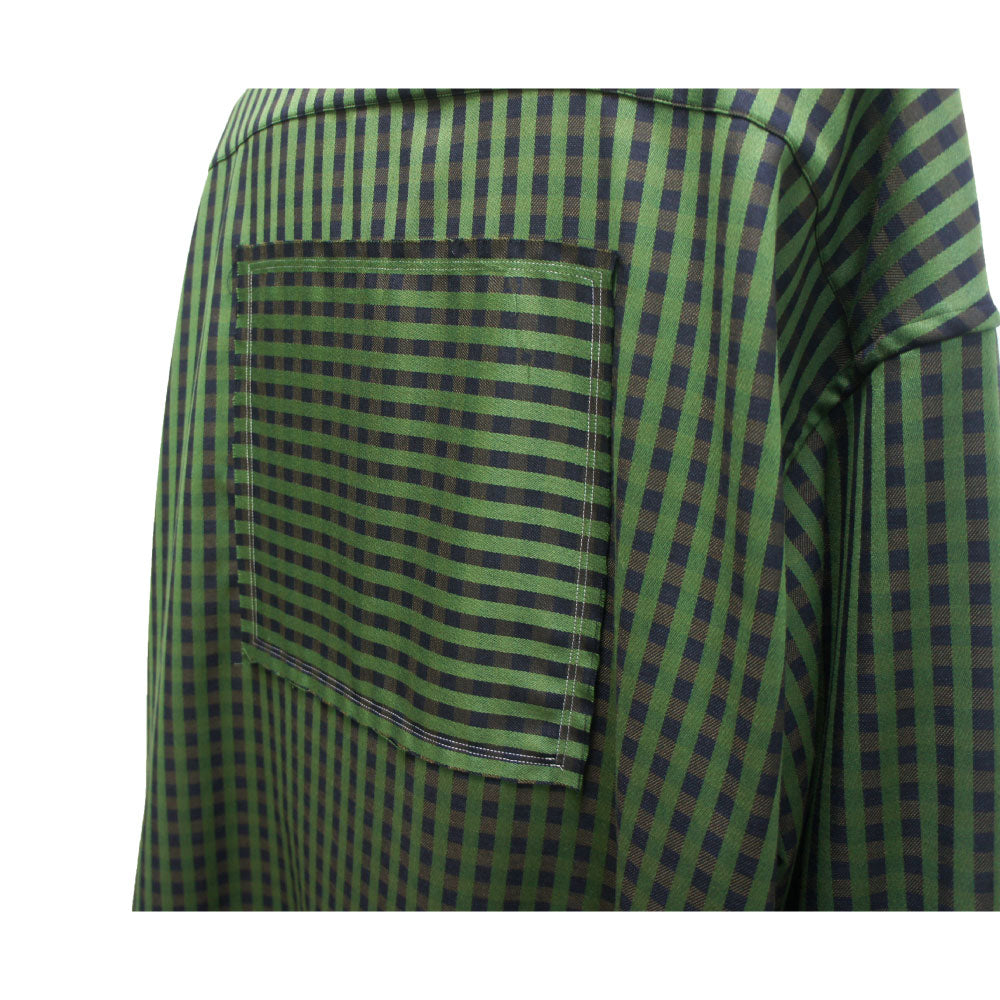 24SS MIDDLE BALLOON STRIPE SHIRTS( GREEN)