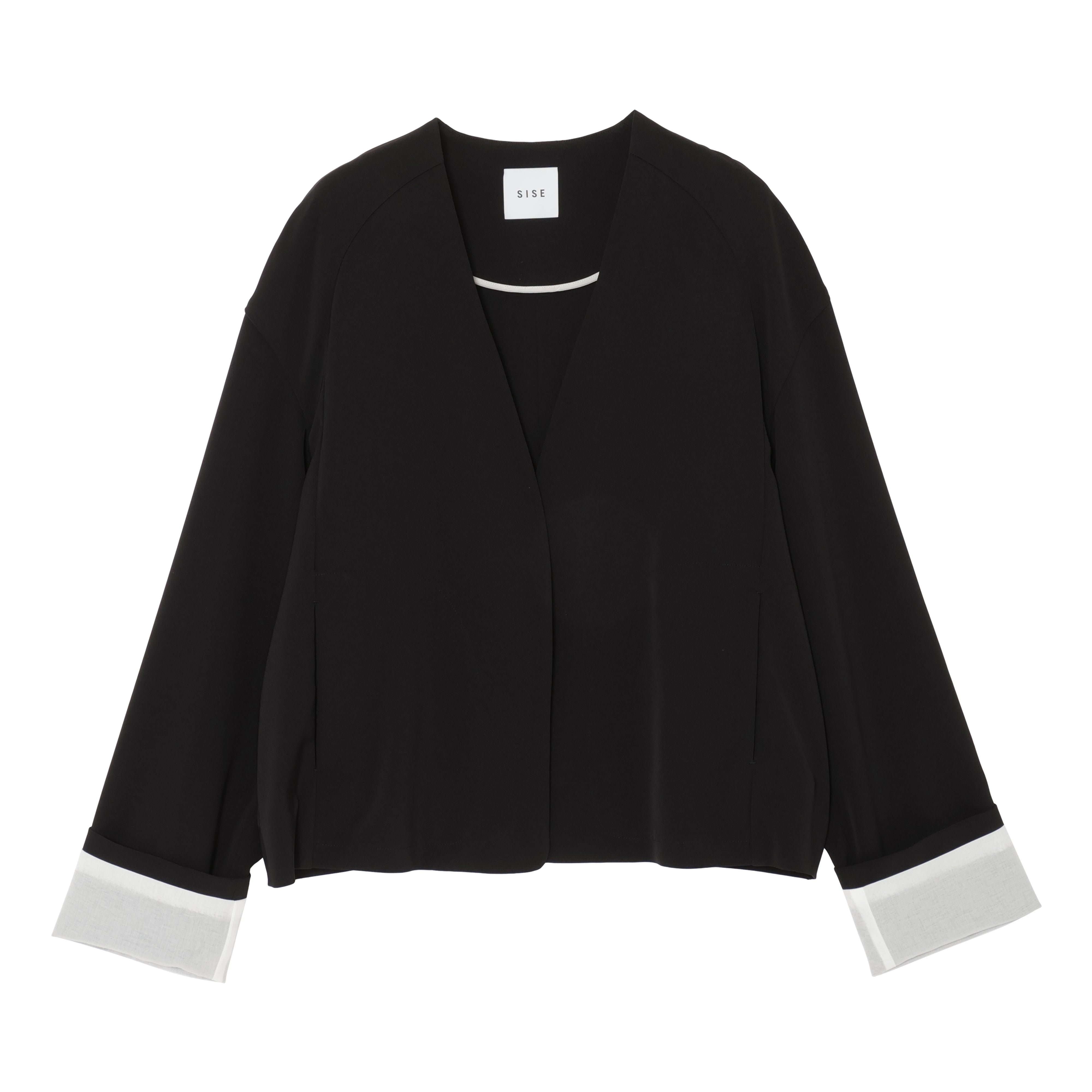 25SS NO COLLER JACKET(TWILL TWIMY) BLACK