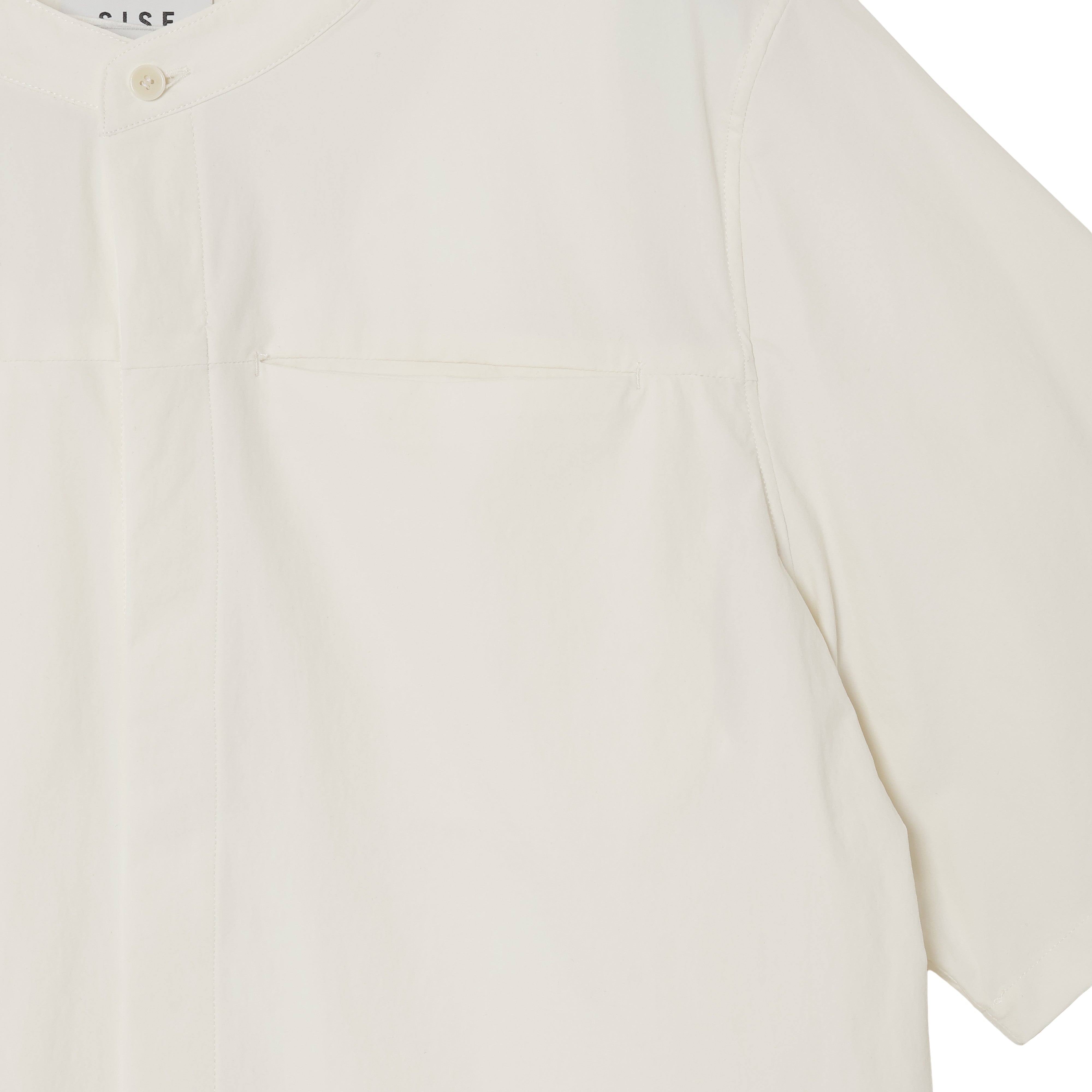 25SS NO COLLER HARF SLEEVES SHIRTS (WHITE)