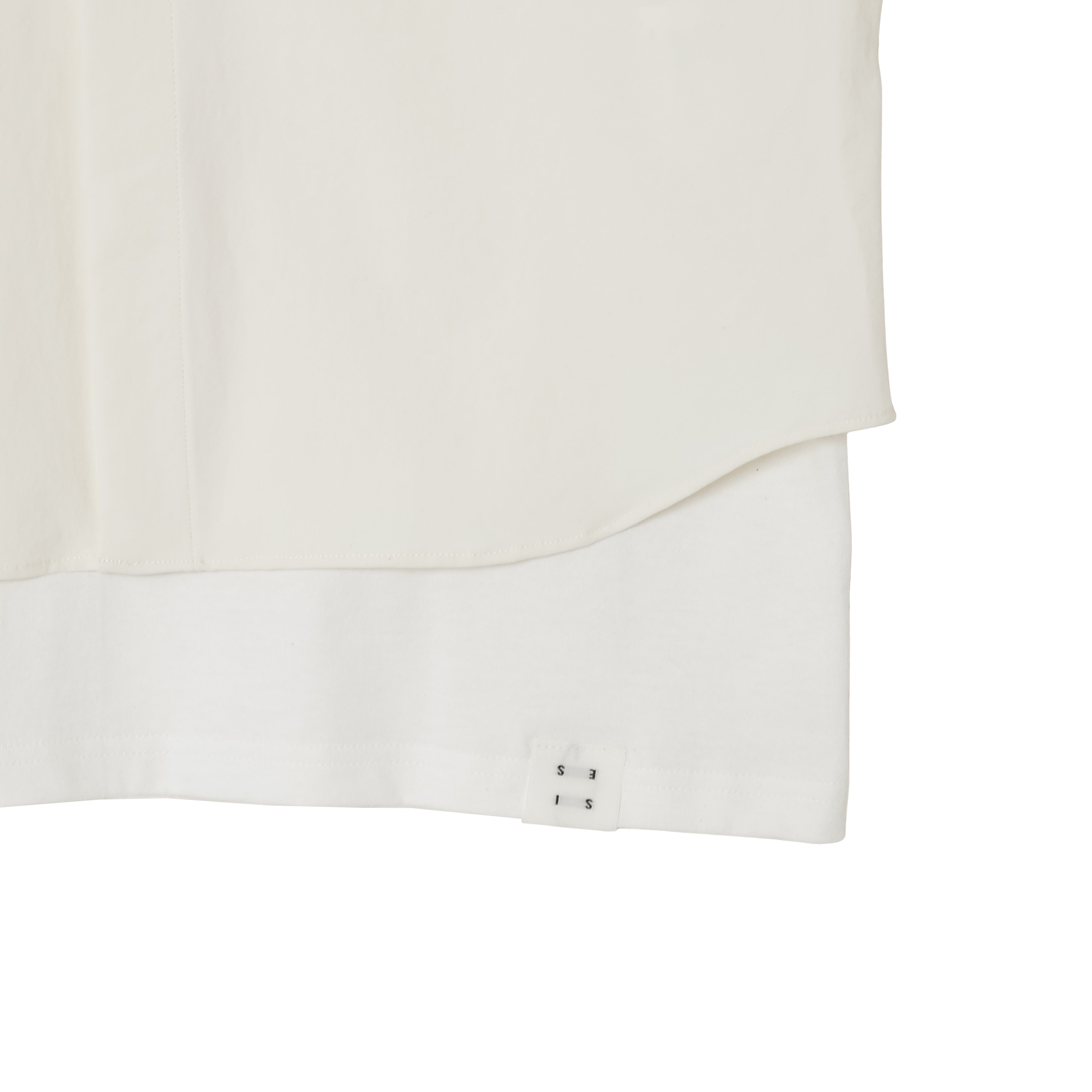 25SS NO COLLER HARF SLEEVES SHIRTS (WHITE)