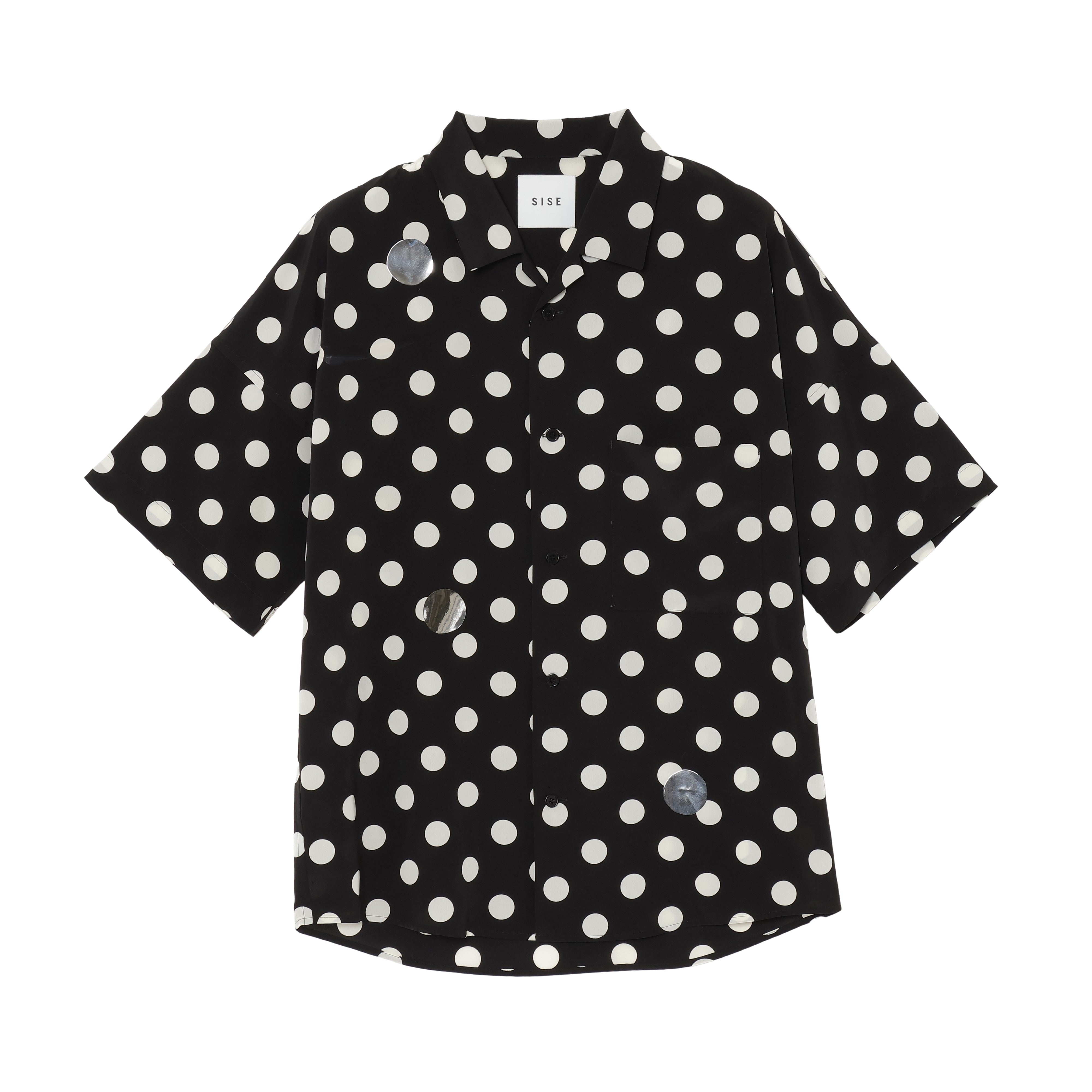 25SS DOTS FLY FRONT SHIRTS (BLACK)