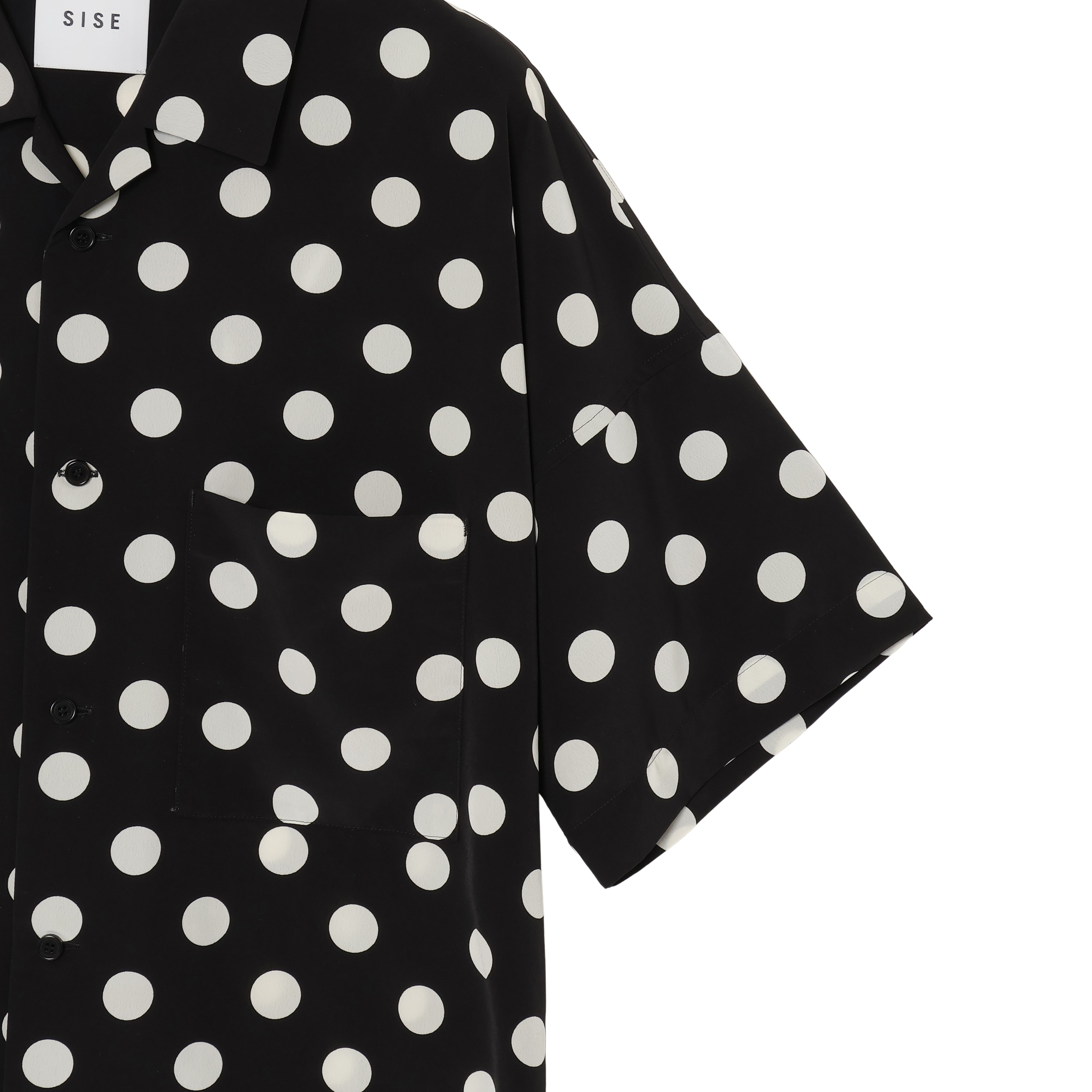 25SS DOTS FLY FRONT SHIRTS (BLACK)