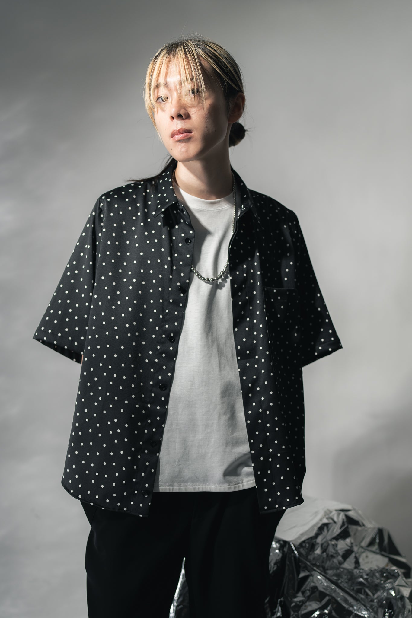 25SS DOTS BIG POCKET SHIRTS (BLACK)